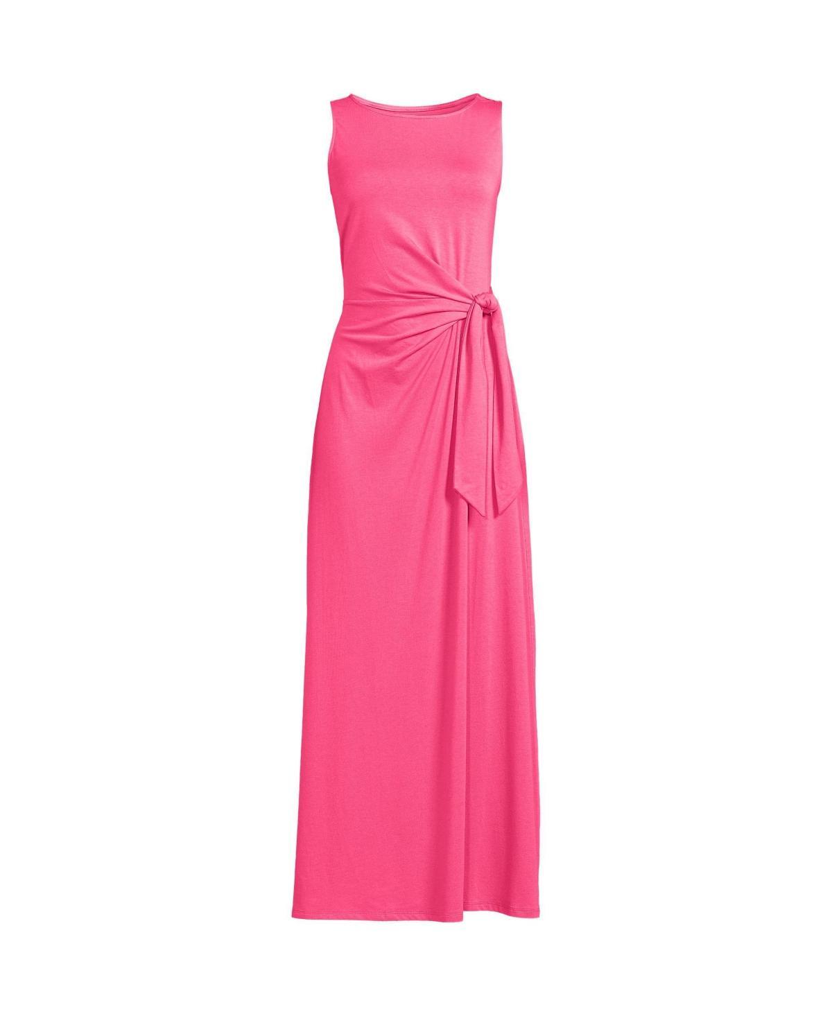 Lands End Womens Sleeveless Tie Waist Maxi Dress Product Image