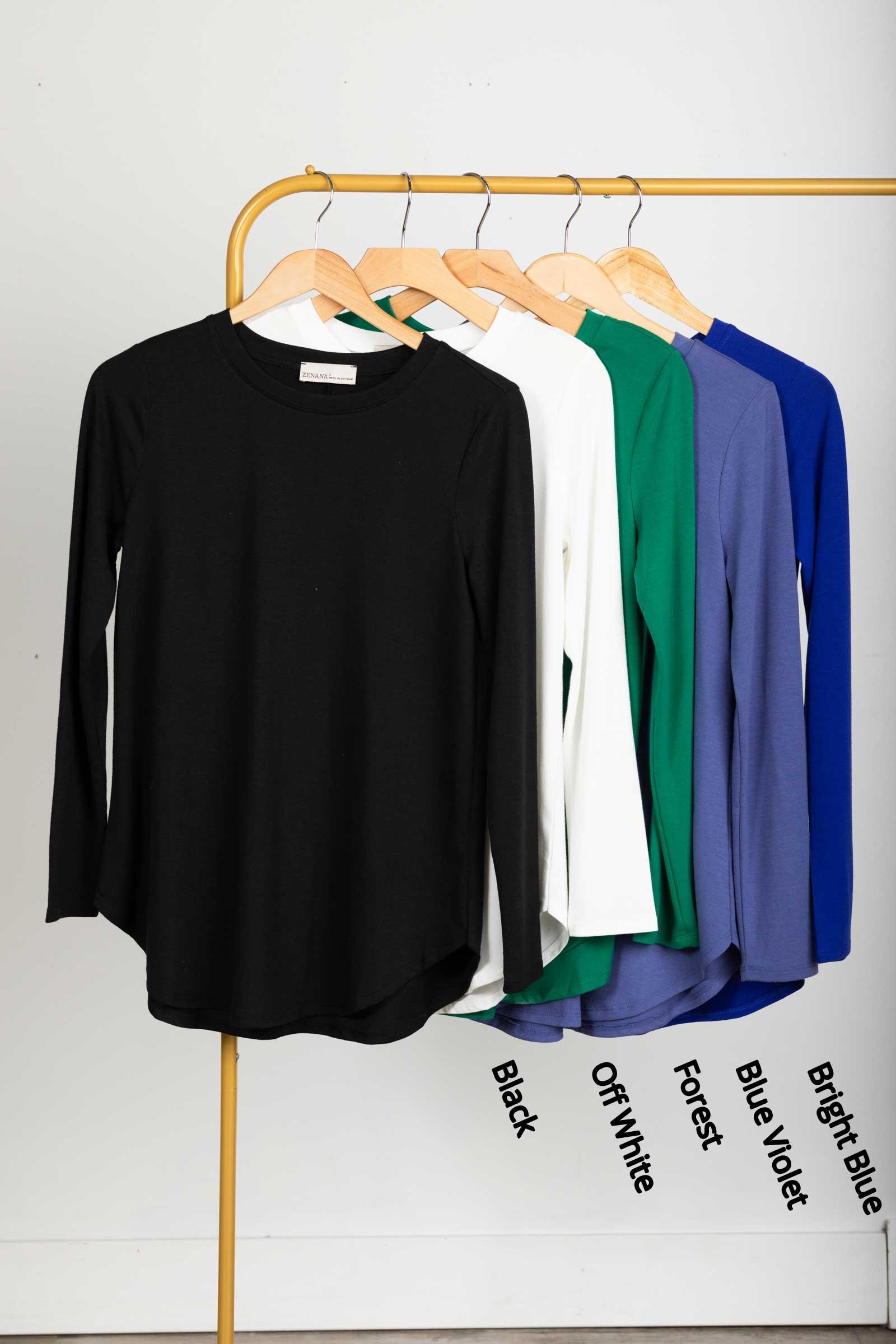 Basic Round Hem Knit Long Sleeve Top Product Image