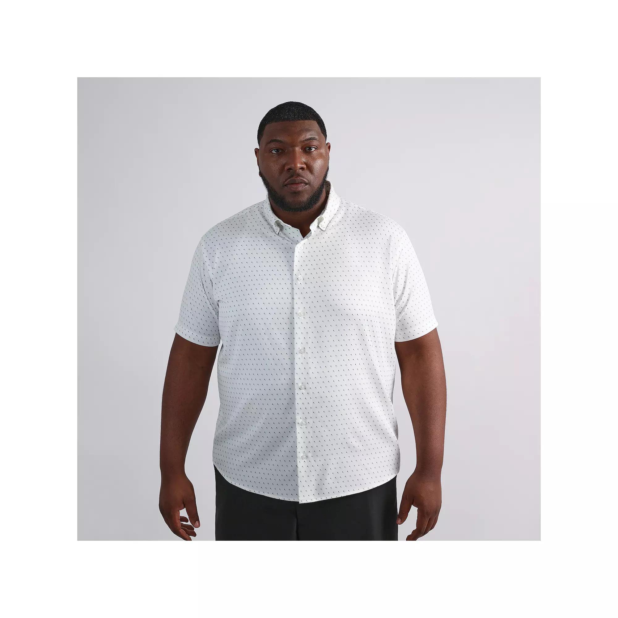 Big & Tall Haggar Performance Short Sleeve Button-Down Shirt, Mens Product Image