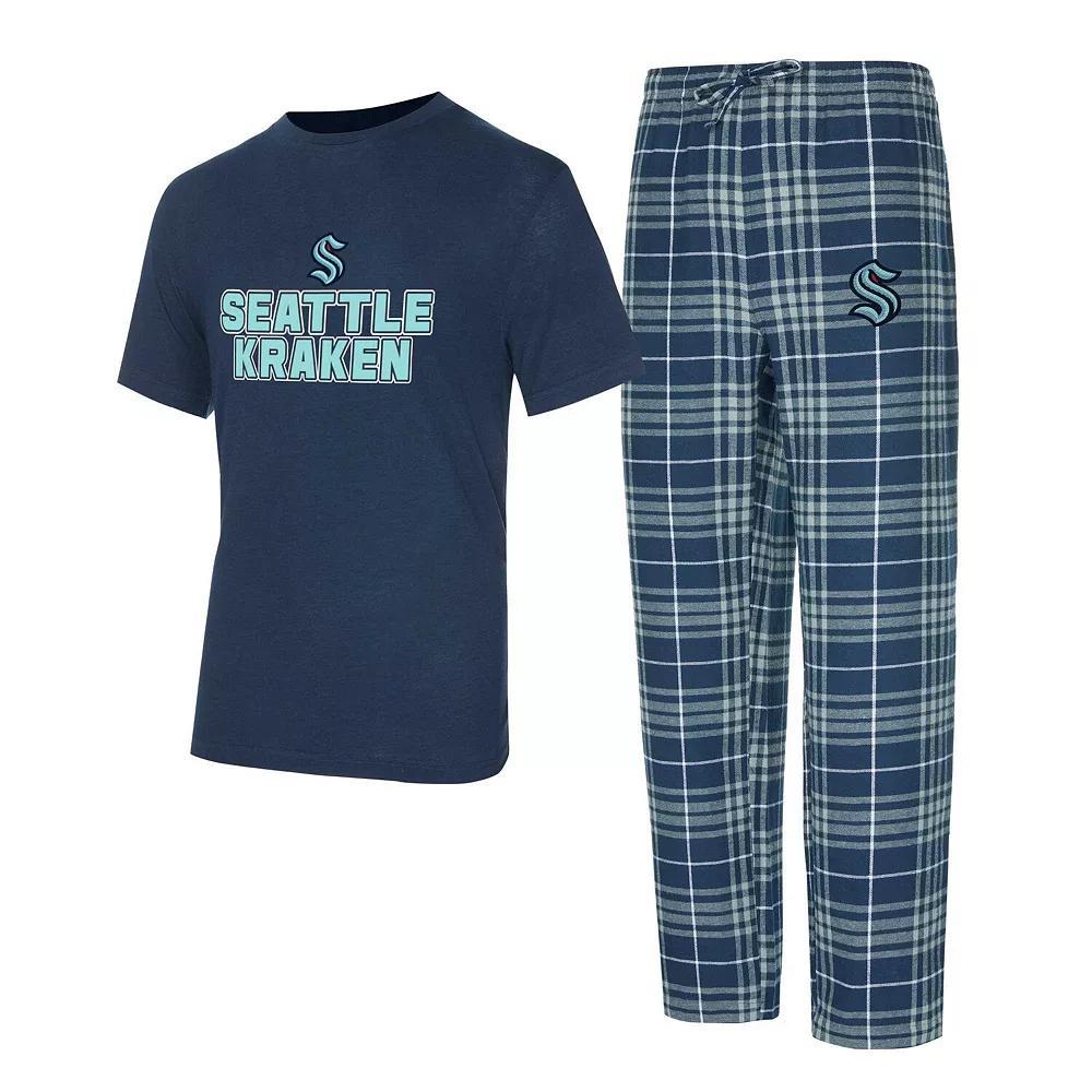 Men's Concepts Sport Seattle Kraken Vector T-Shirt & Pants Sleep Set, Size: Small, Krk Blue Product Image
