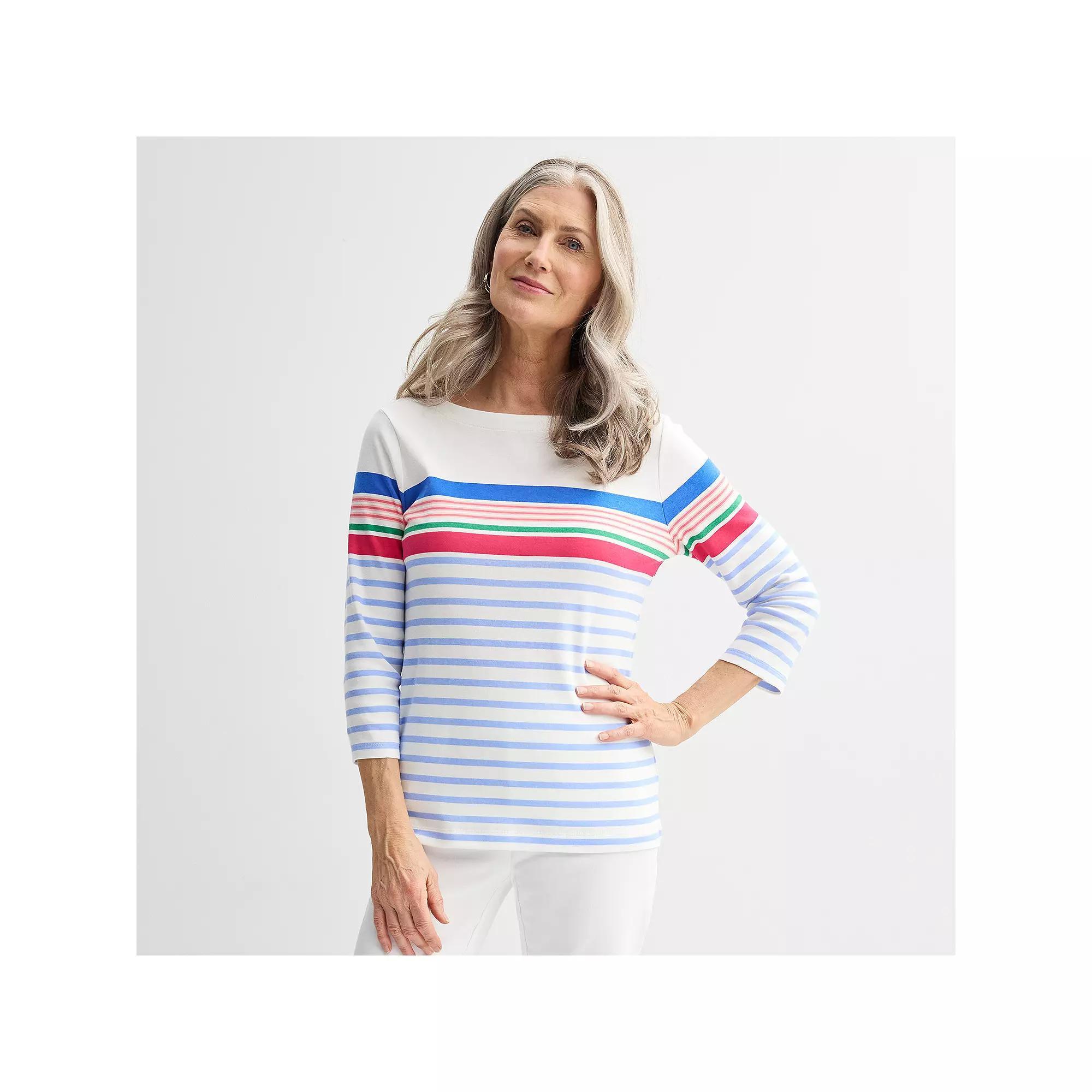 Women's Croft & Barrow® Boatneck Top, Size: XL, Pink Vibrant Tile Product Image