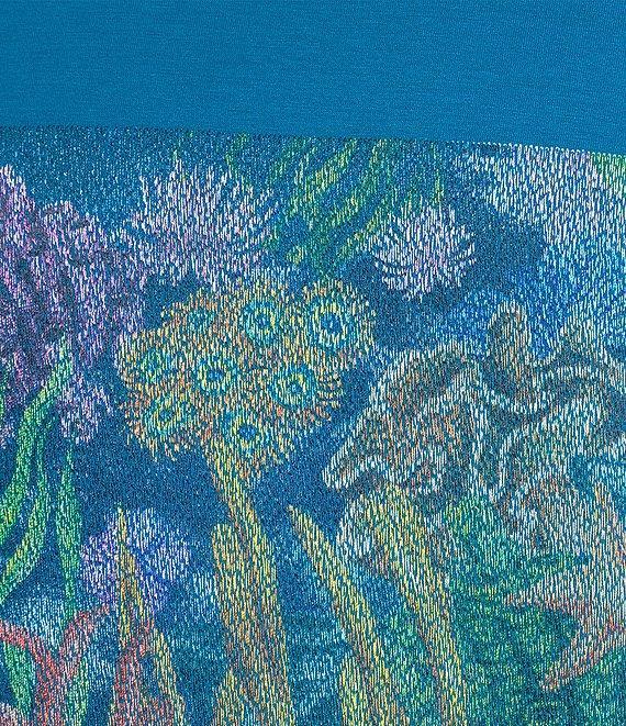 Caribbean Coral Reef Embroidery Short Sleeve T-Shirt Product Image