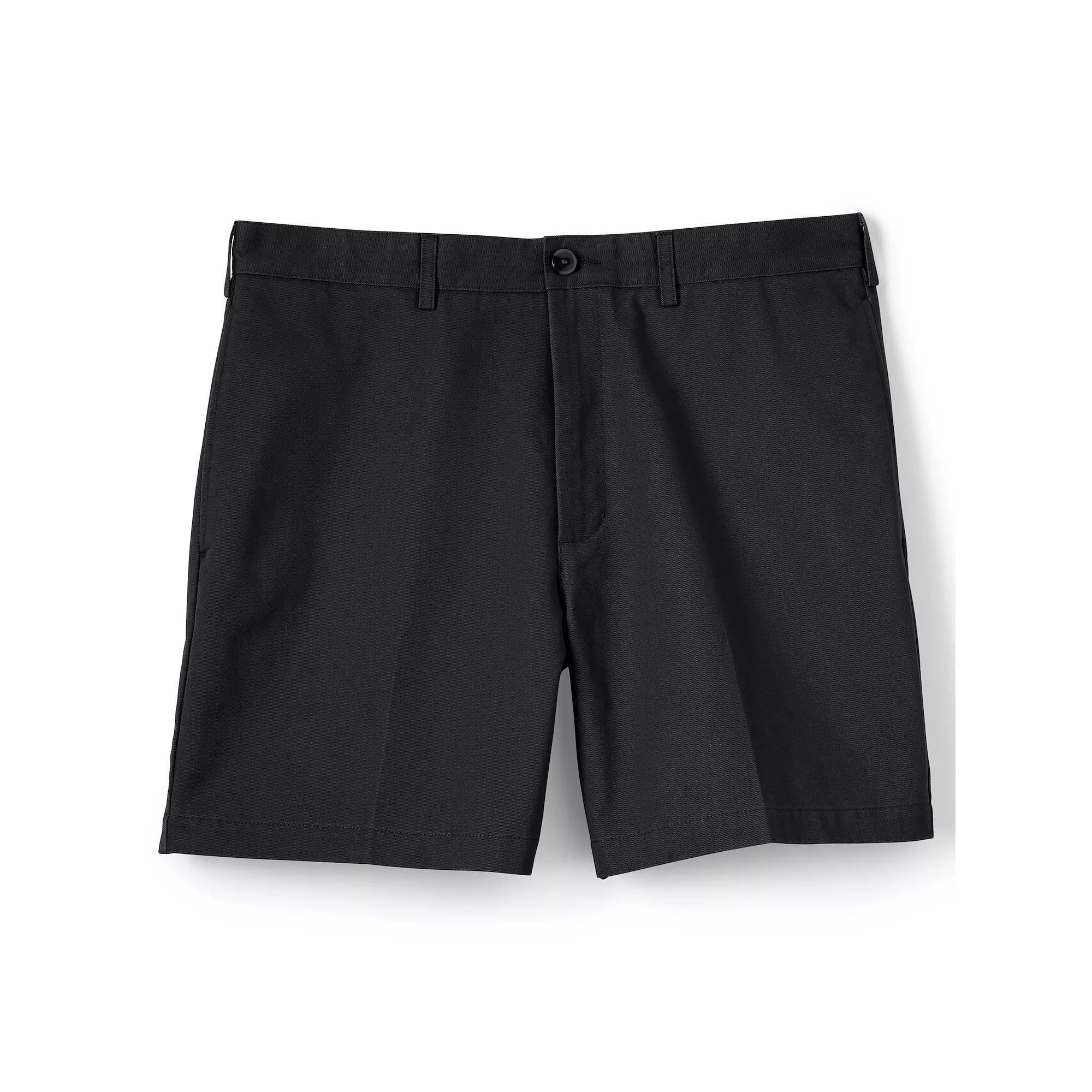 Men's Lands' End Classic-Fit 6-inch No-Iron Chino Shorts, Size: 34, Black Product Image