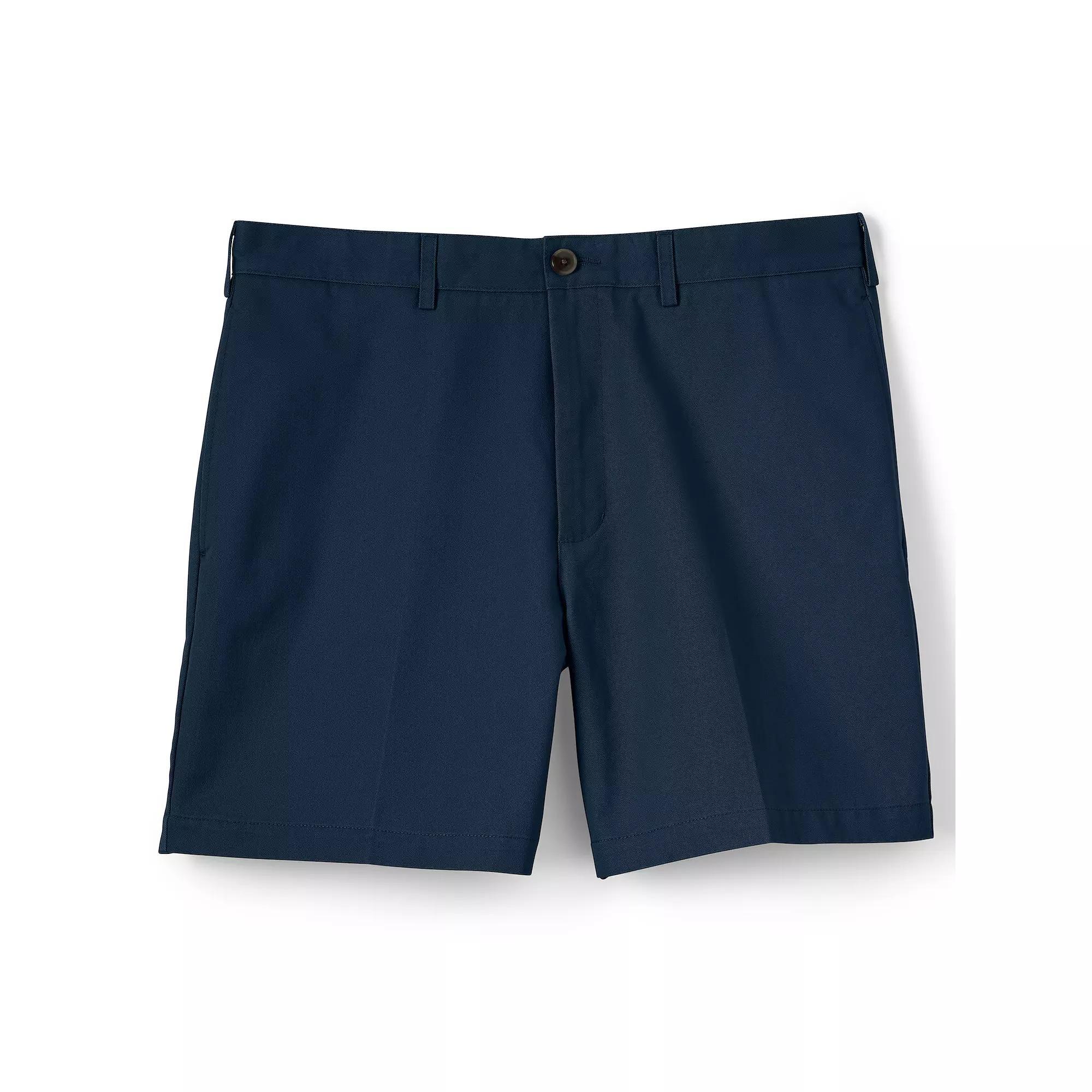 Men's Lands' End Classic-Fit 6-inch No-Iron Chino Shorts, Size: 34, Black Product Image