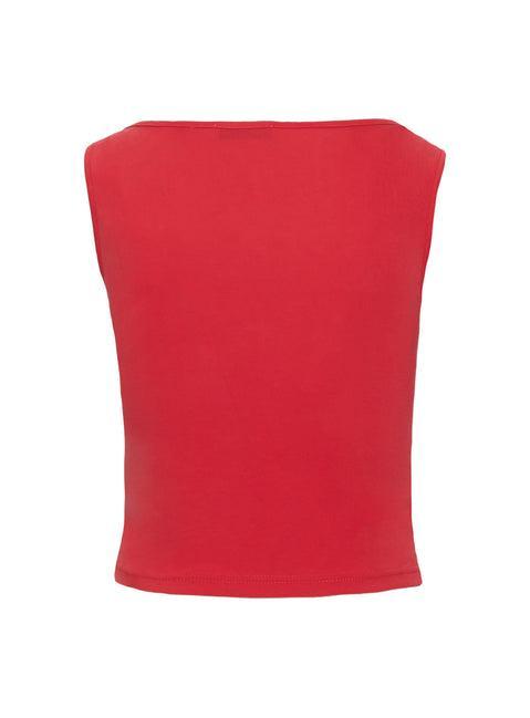 Quincey Cowl Neck Top Red Product Image