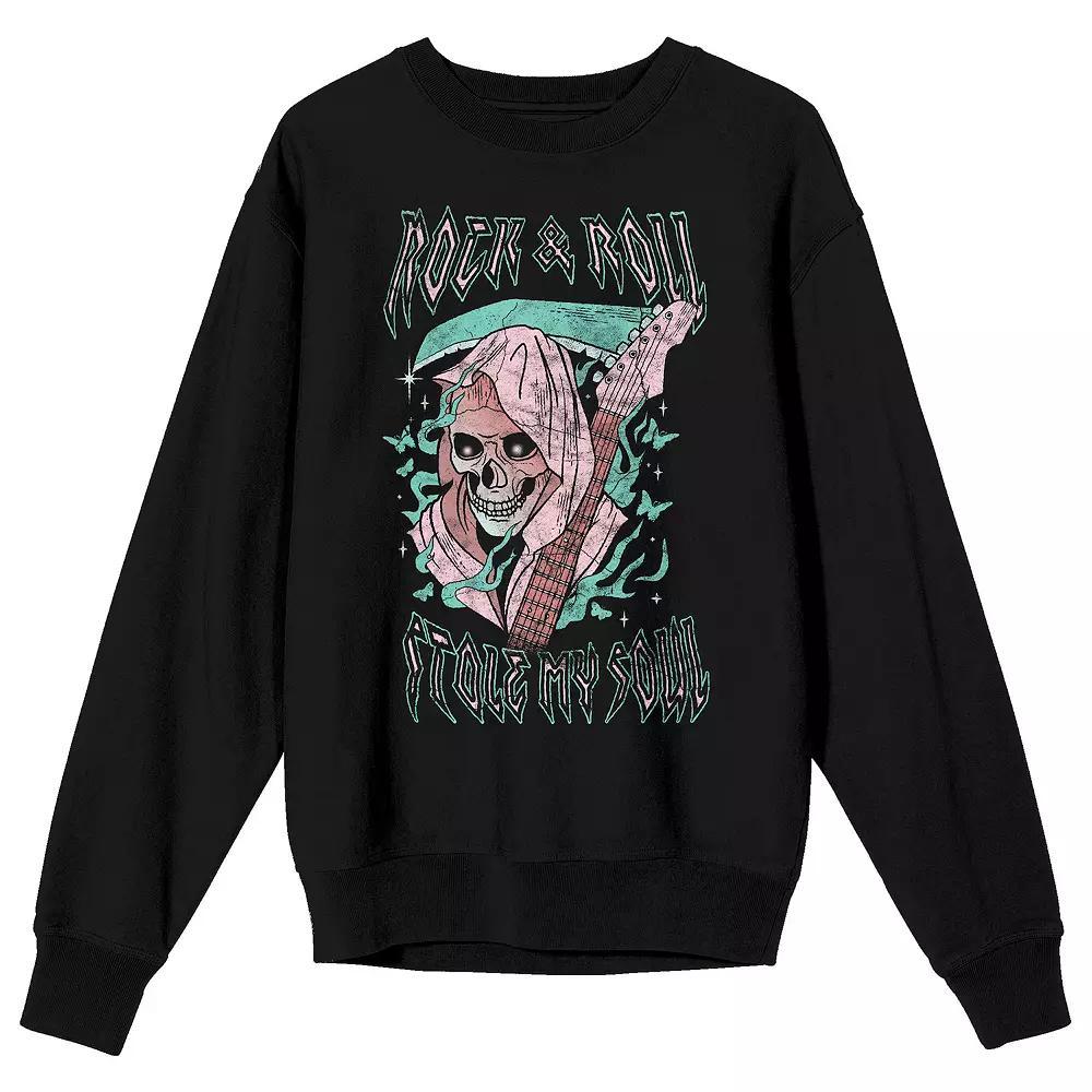 Men's Grim Reaper "Rock & Roll Stole My Soul" Vintage Graphic Tee, Size: Large, Black Product Image