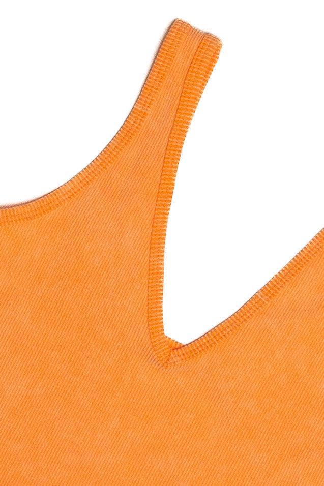 Magenta Mineral Wash Ribbed Tank Product Image