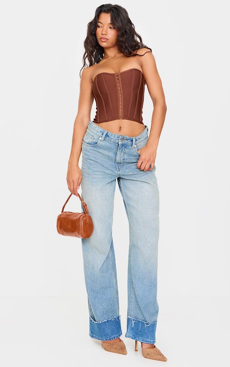 Chocolate Bandage Hook And Eye Structured Corset Product Image
