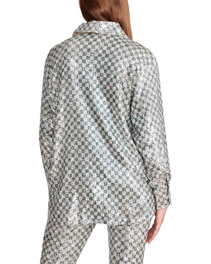 Long Sleeve Crew Neck Mini Sequin Sweater Product Image