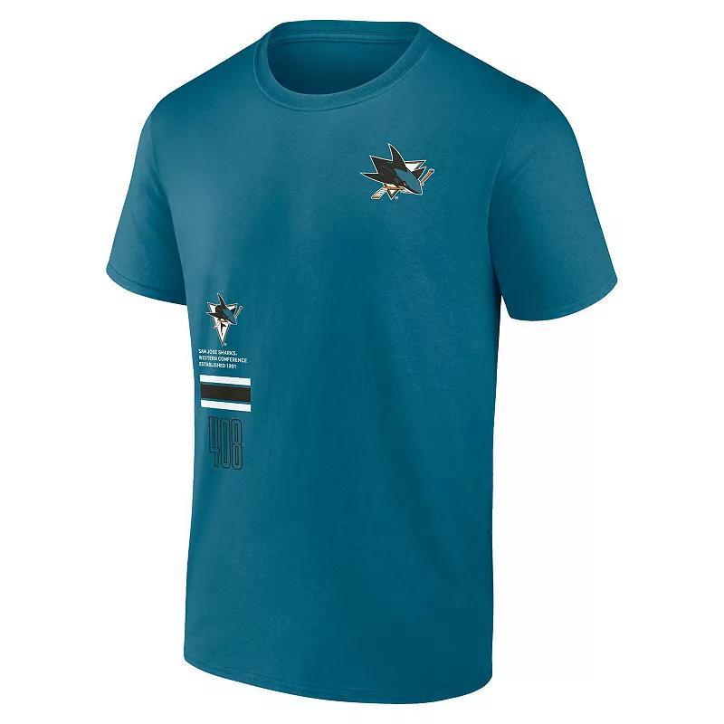 Men's Fanatics Branded Teal San Jose Sharks Represent T-Shirt, Size: XL, Sks Blue Product Image