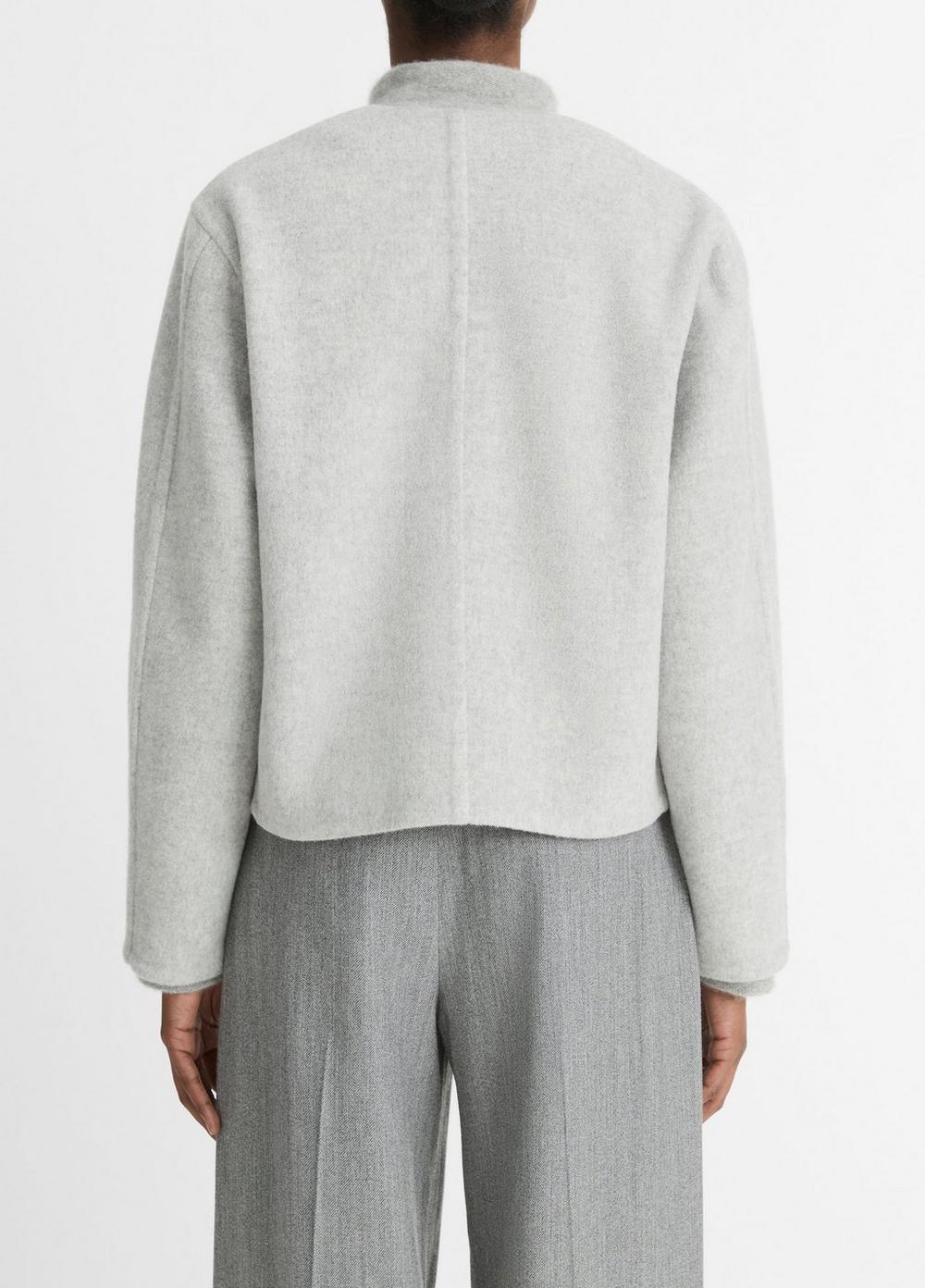 Womens Italian Wool-Blend Collarless Jacket, Heather Stone Grey, Size XXS Vince Product Image