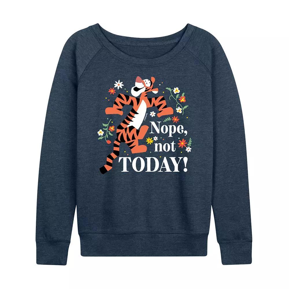 Disney's Winnie the Pooh Tigger Women's Nope Not Today French Terry Long Sleeve Tee, Girl's, Size: XXL, Blue Product Image