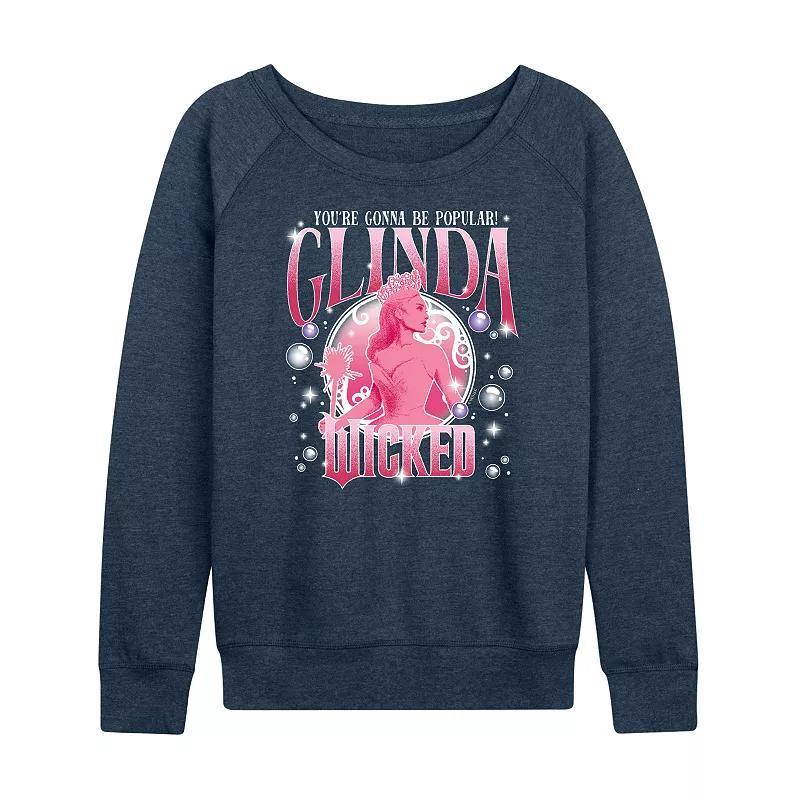 Womens Wicked Glinda Popular French Terry Long Sleeve Tee Grey Indigo Product Image