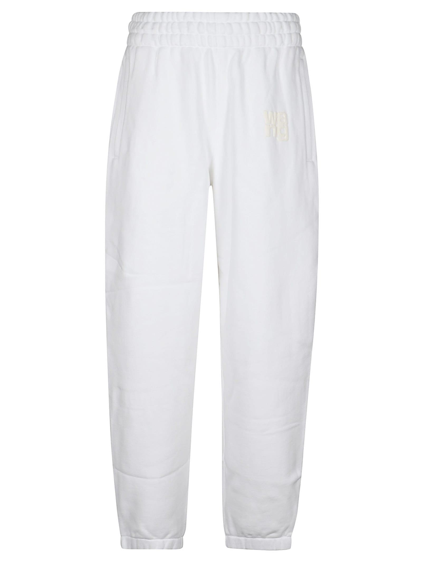 ALEXANDER WANG T Puff Paint Logo Esential Terry Classic Sweatpant In White Product Image