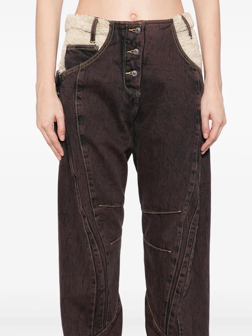 patchwork-design jeans Product Image