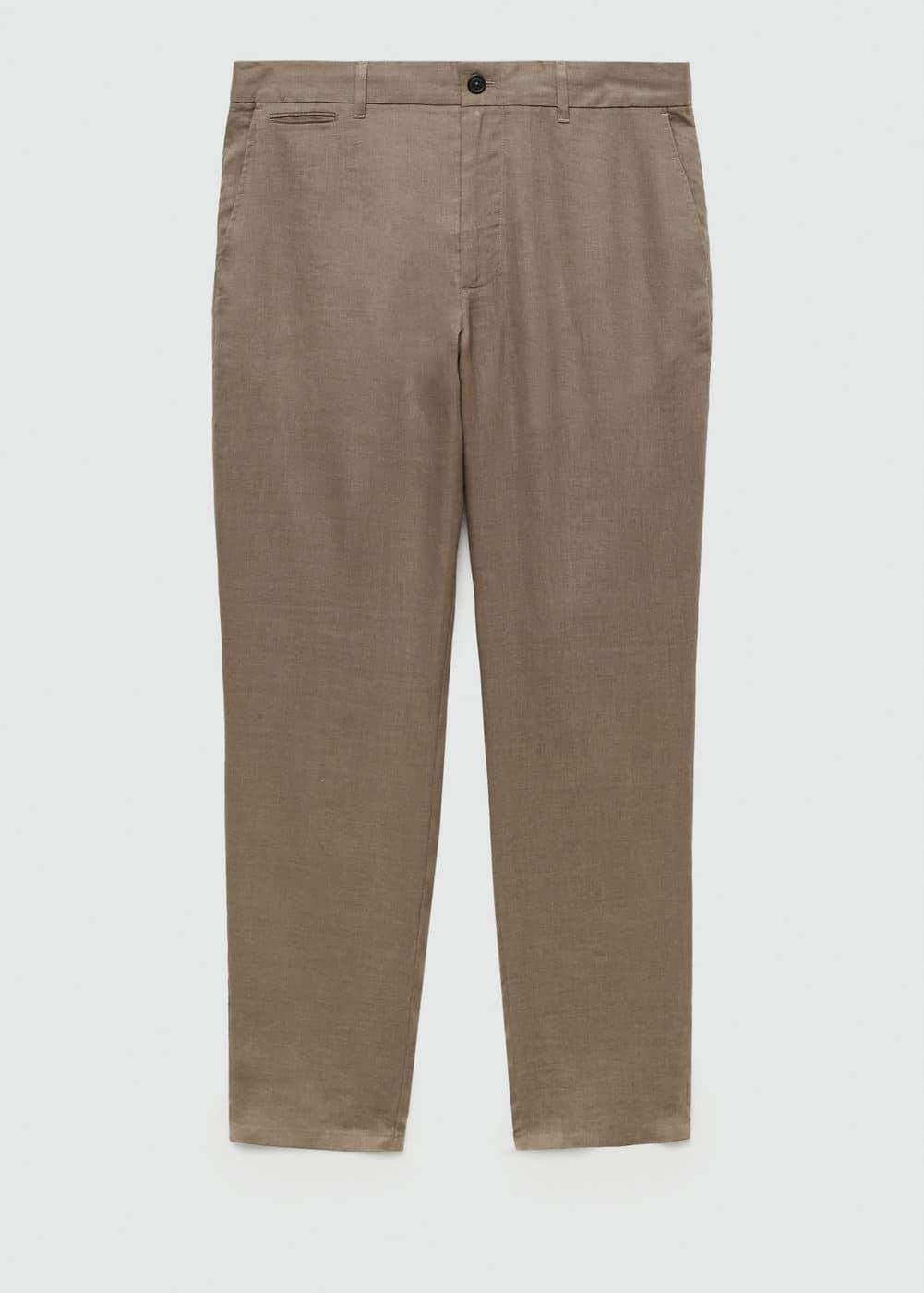 Mango Mens Linen Slim-Fit Pants Product Image