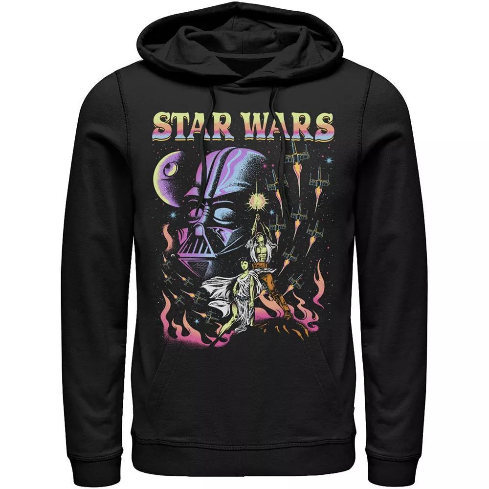 Men's Star Wars Retro Blacklight Colors Poster Hoodie, Size: XXL Product Image