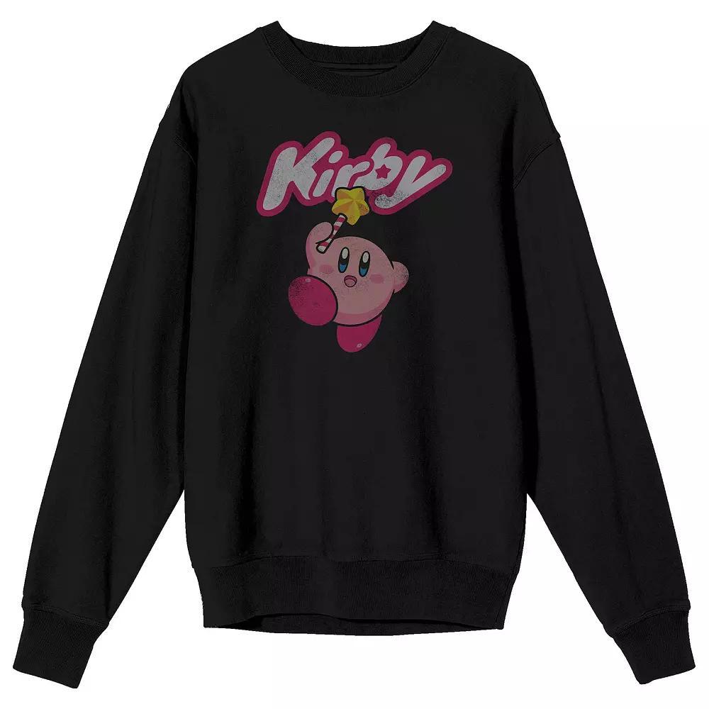 Men's Kirby Vintage Character Logo Long Sleeve Tee, Size: Large, Black Product Image