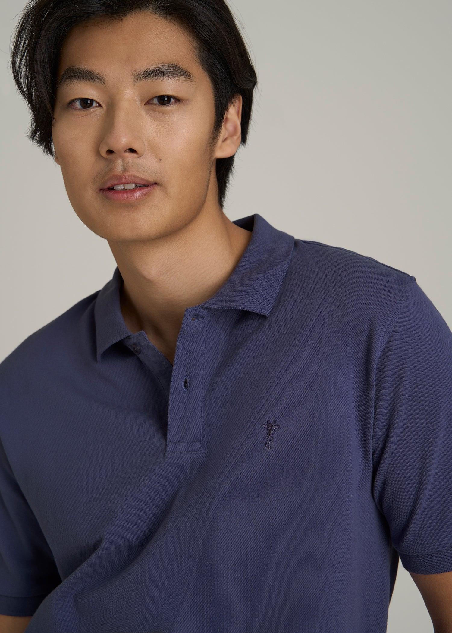 Men's Tall Classic Polo with Embroidered Logo in Future Dusk Male Product Image