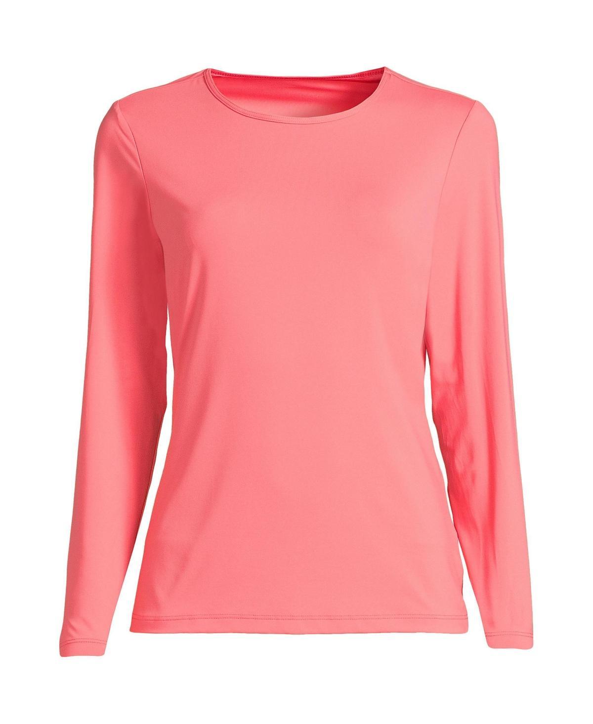 Plus Size Lands' End UPF 50 Long Sleeve Rash Guard, Women's, Size: 2XL, Blue Mini Stripe Product Image