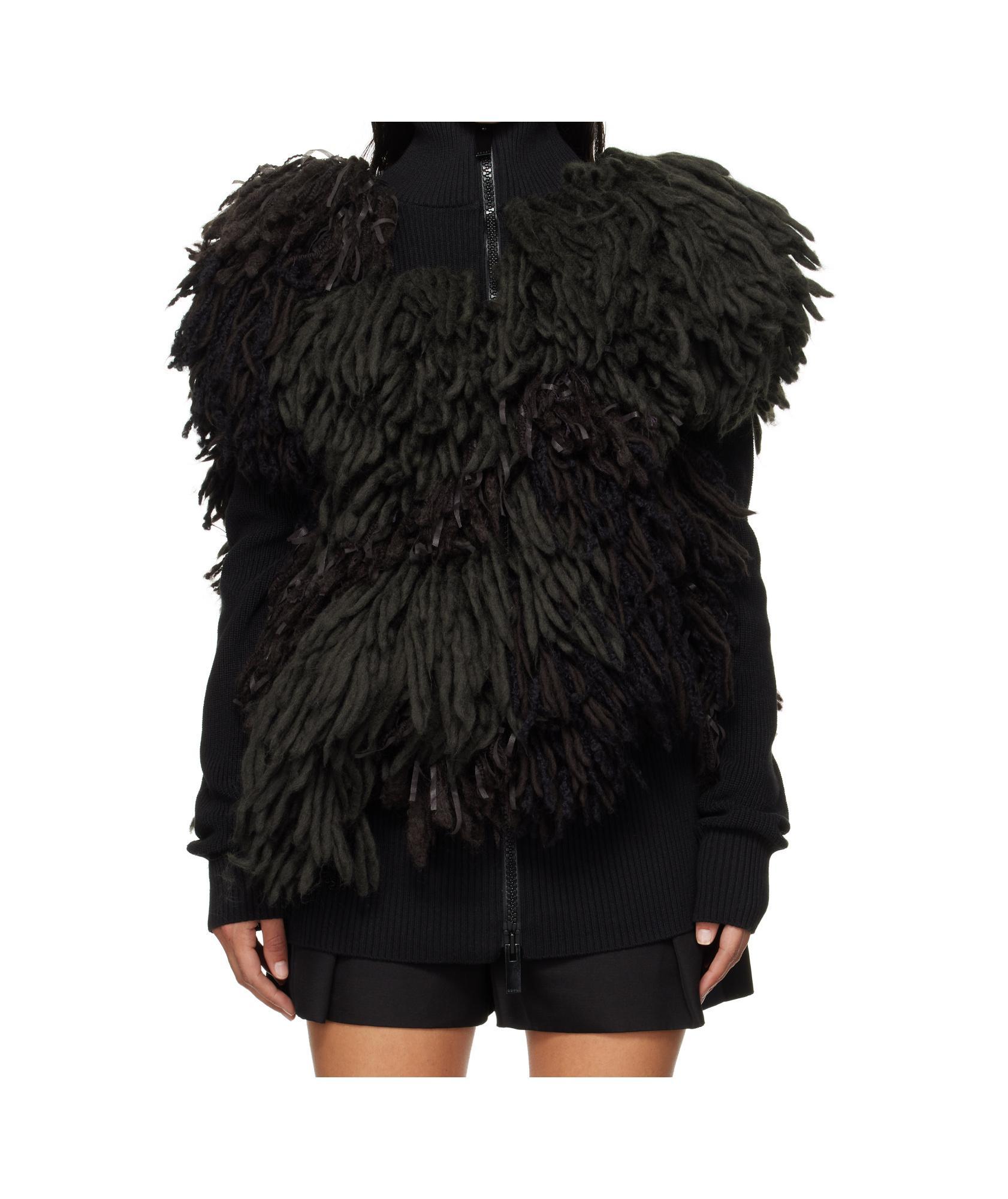 SACAI Tassel Knitted Sweater In Black Product Image