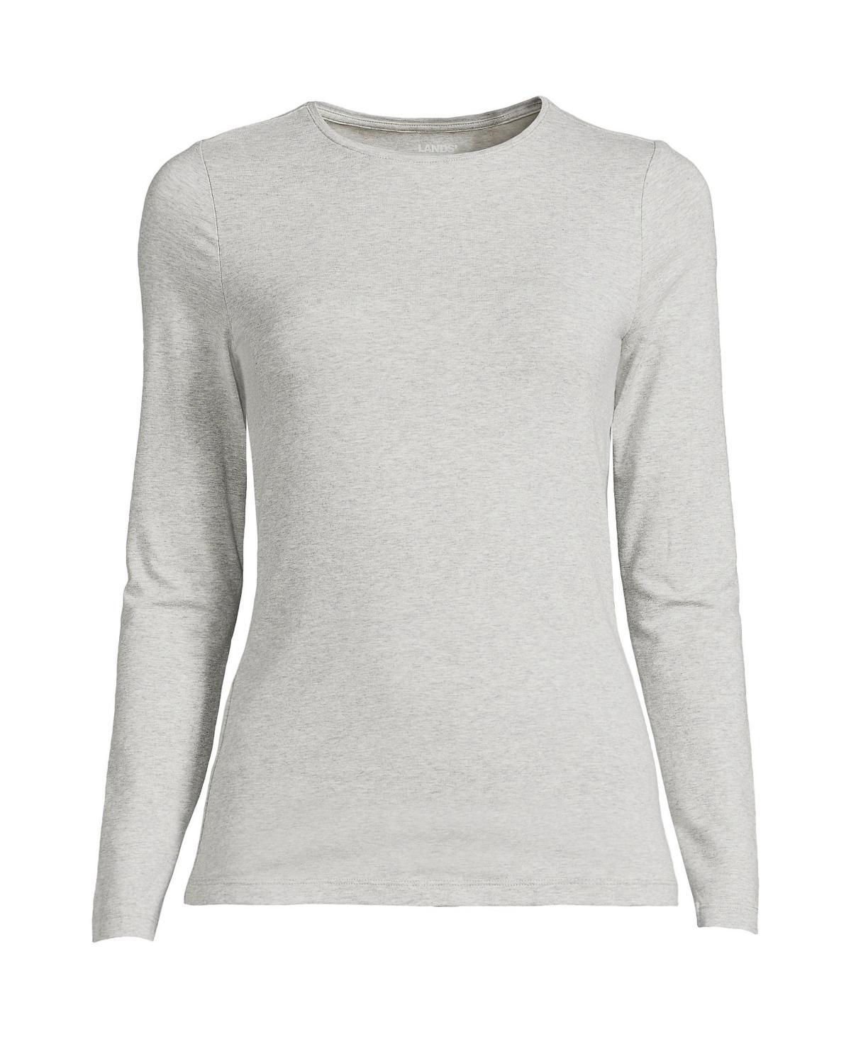Plus Size Lands' End Long Sleeve Lightweight Jersey Crewneck Top, Women's, Size: 3XL, Light Cornflower Product Image