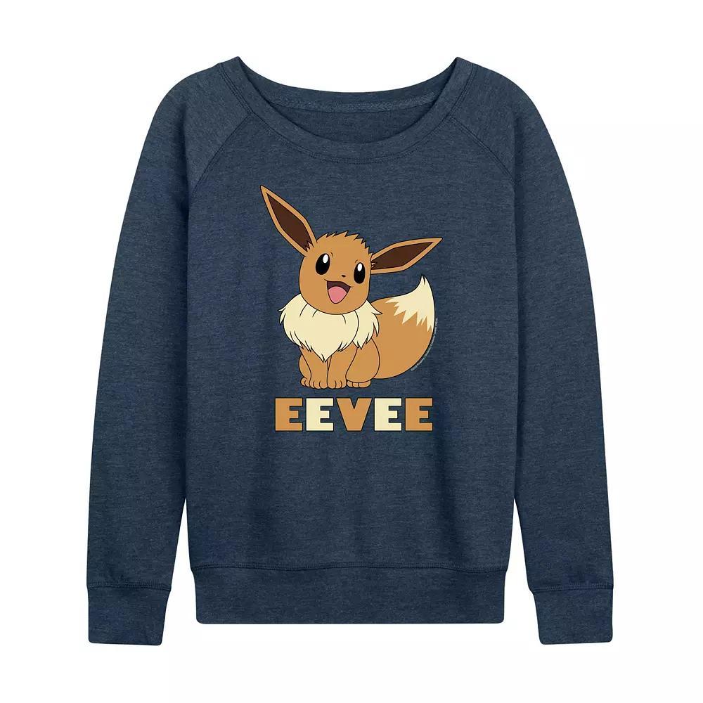 Womens Pokemon Eevee French Terry Long Sleeve Tee Grey Indigo Product Image