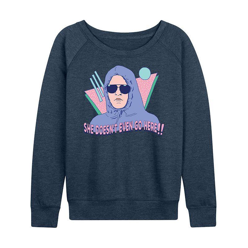 Womens Mean Girls Doesnt Even Go Here French Terry Long Sleeve Tee Heather Grey Product Image