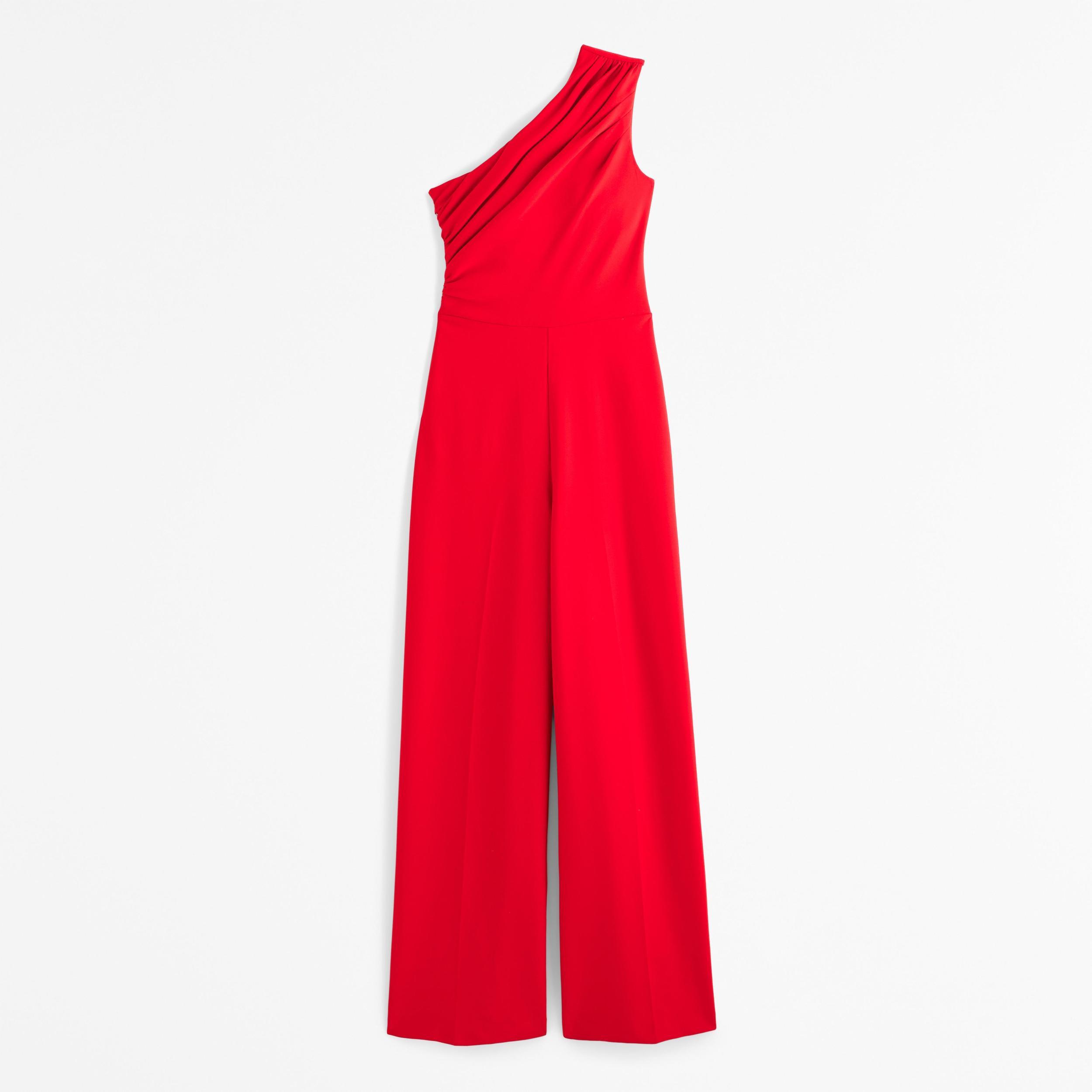 One-Shoulder Crepe Jumpsuit Product Image