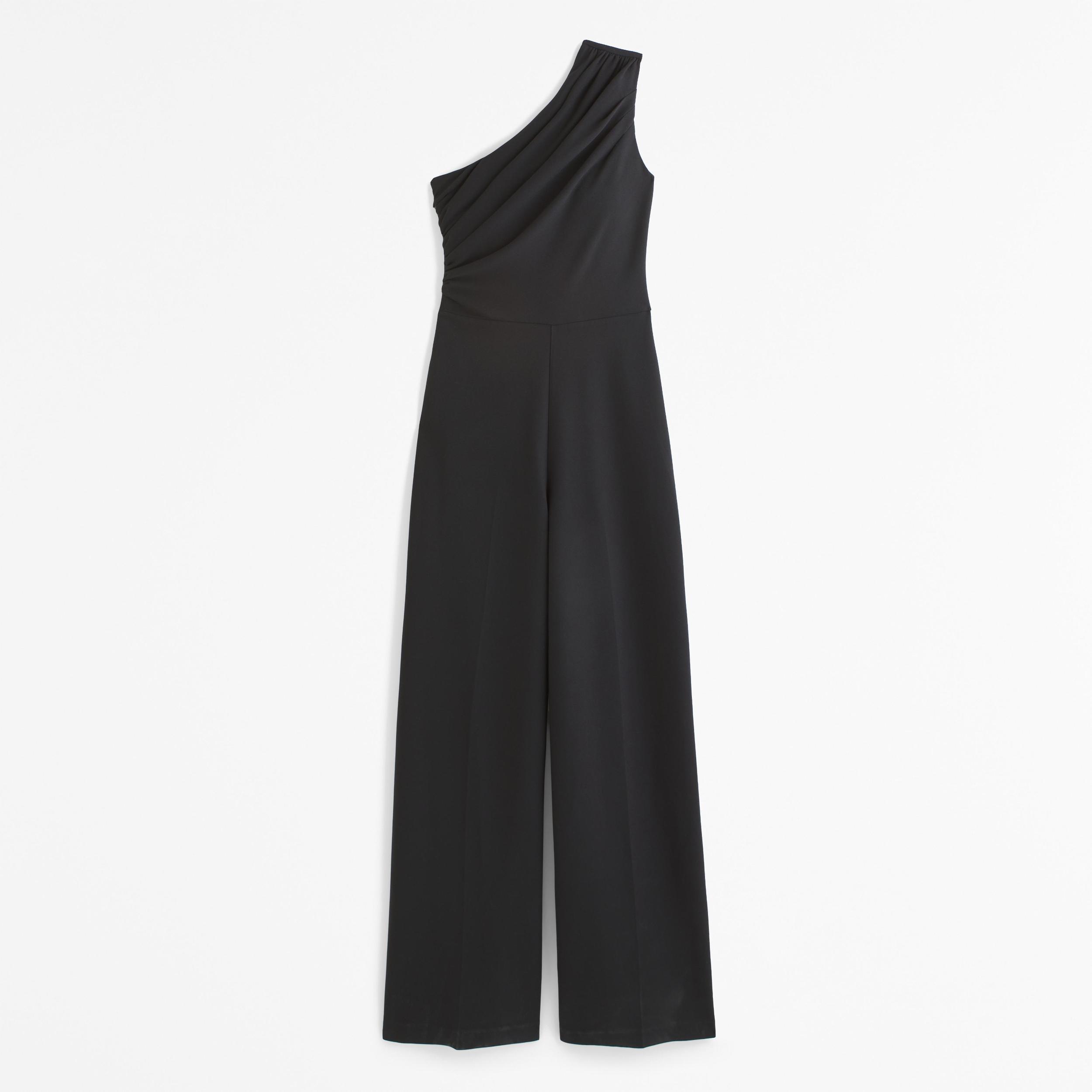 One-Shoulder Crepe Jumpsuit Product Image