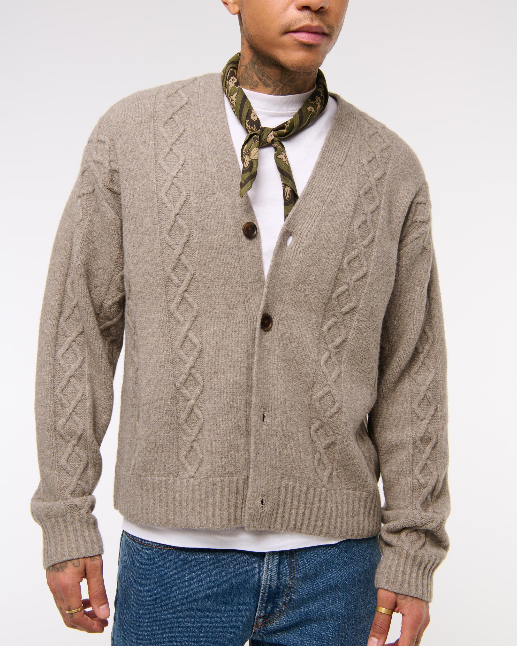 Cropped Cable Cardigan Product Image