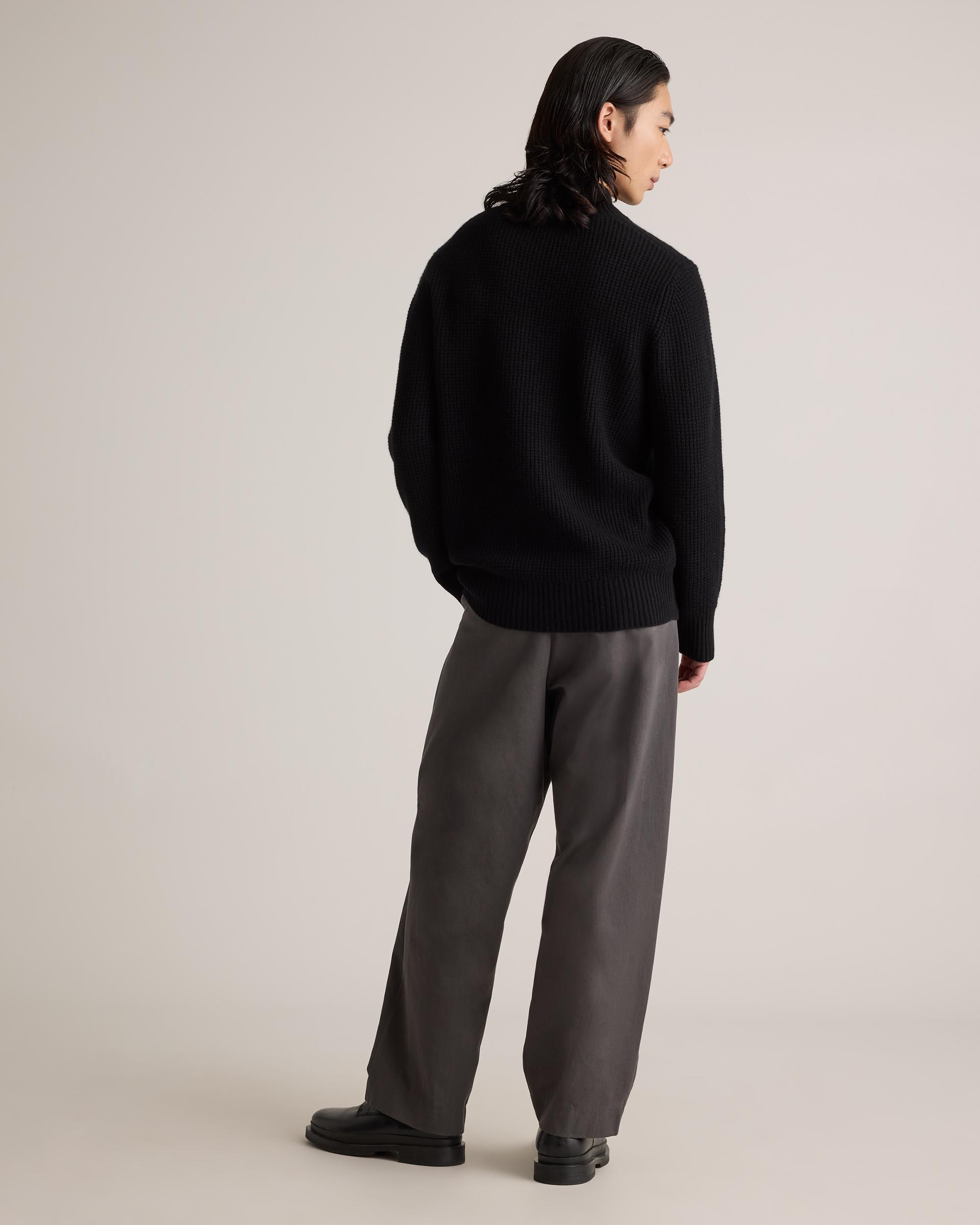 Quince | Men's Mongolian Cashmere Waffle Quarter Button Sweater Size XL Product Image