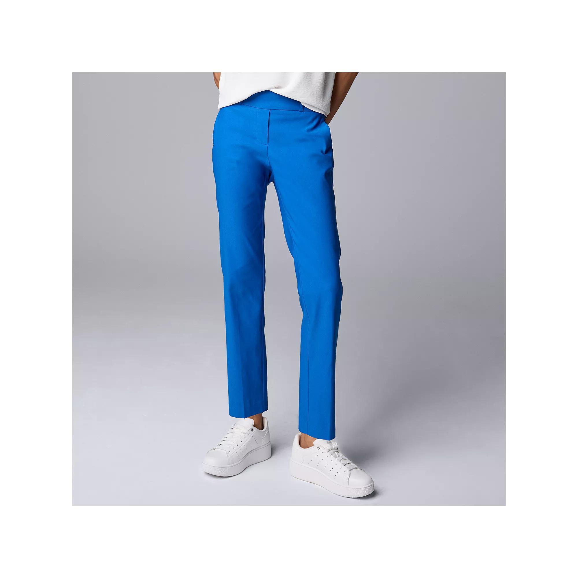 Women's Simply Vera Vera Wang Polished Twill Ankle Pants, Size: Small, Nautical Blue Product Image