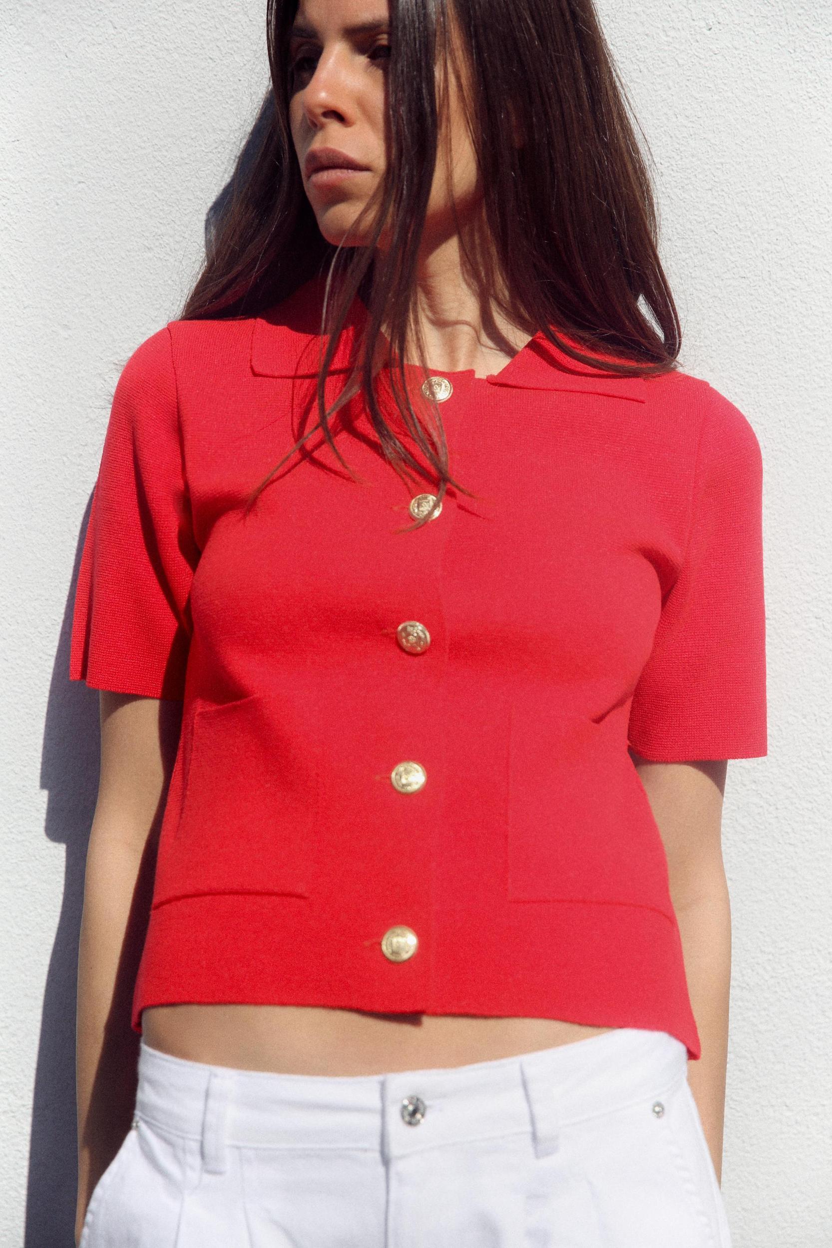 SHORT SLEEVE KNIT JACKET Product Image
