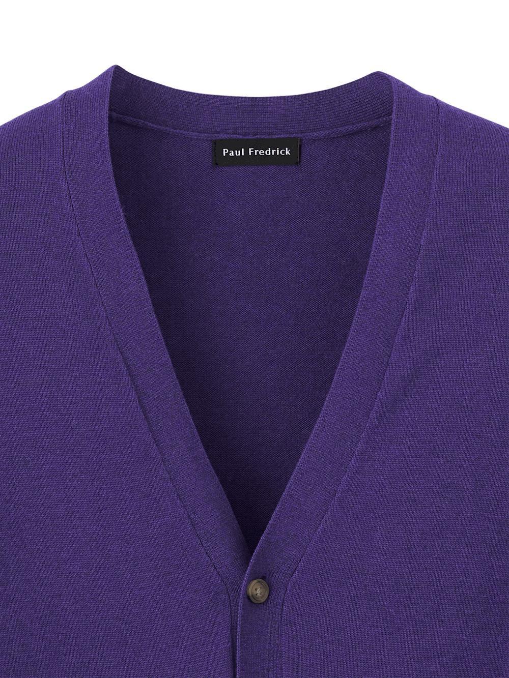 Supima Cotton Button Front Cardigan - Dark Blue Product Image