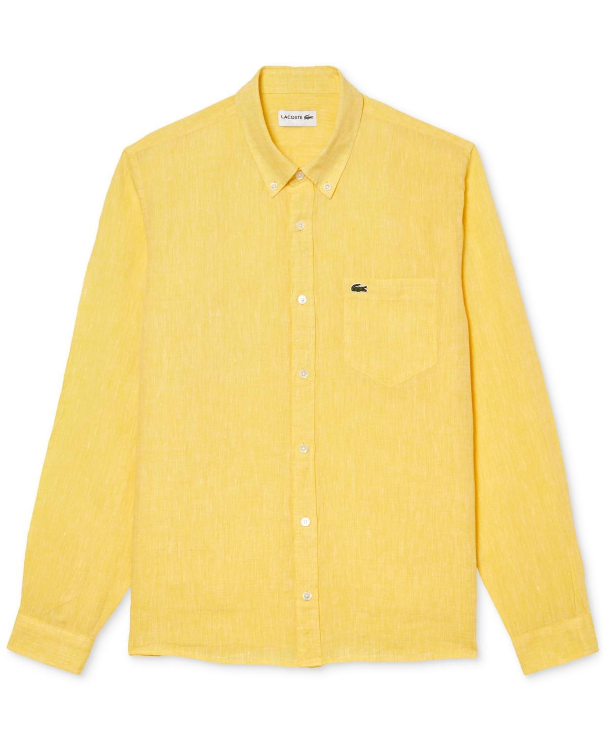Lacoste Mens Regular-Fit Linen Shirt - Lt Product Image
