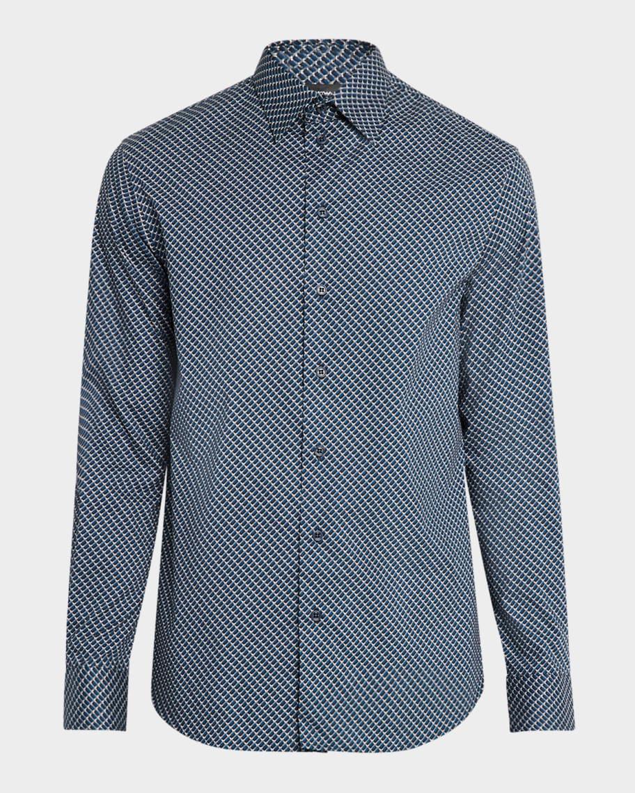 Mens Printed Cotton Poplin Button-Front Shirt Product Image