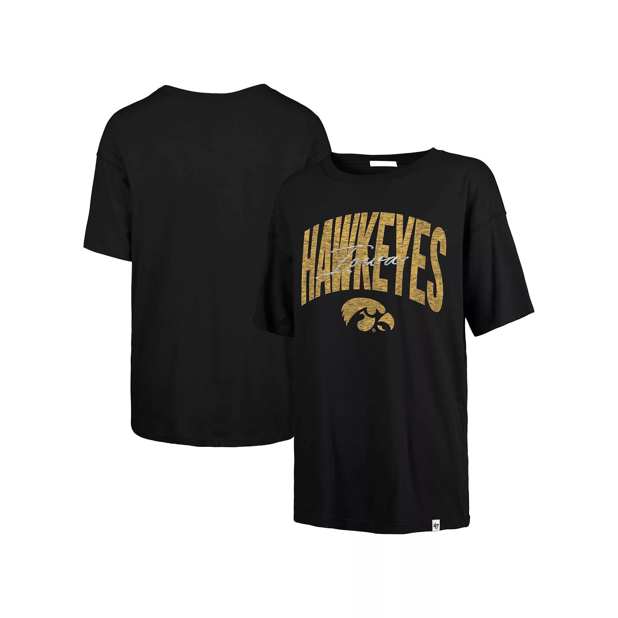 Women's '47  Black Iowa Hawkeyes Muse Sadie T-Shirt, Size: Large Product Image