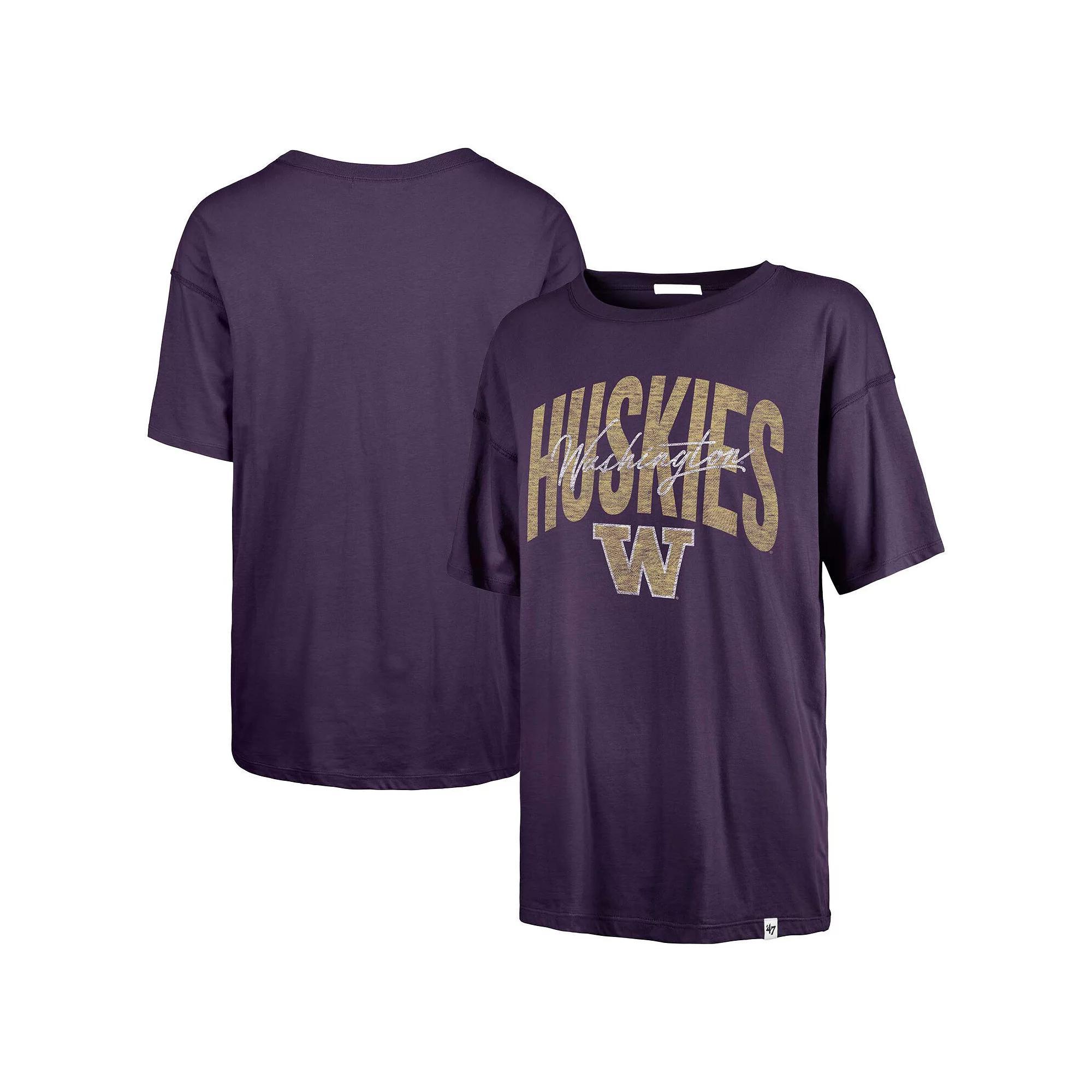 Women's '47  Purple Washington Huskies Muse Sadie T-Shirt, Size: Medium Product Image