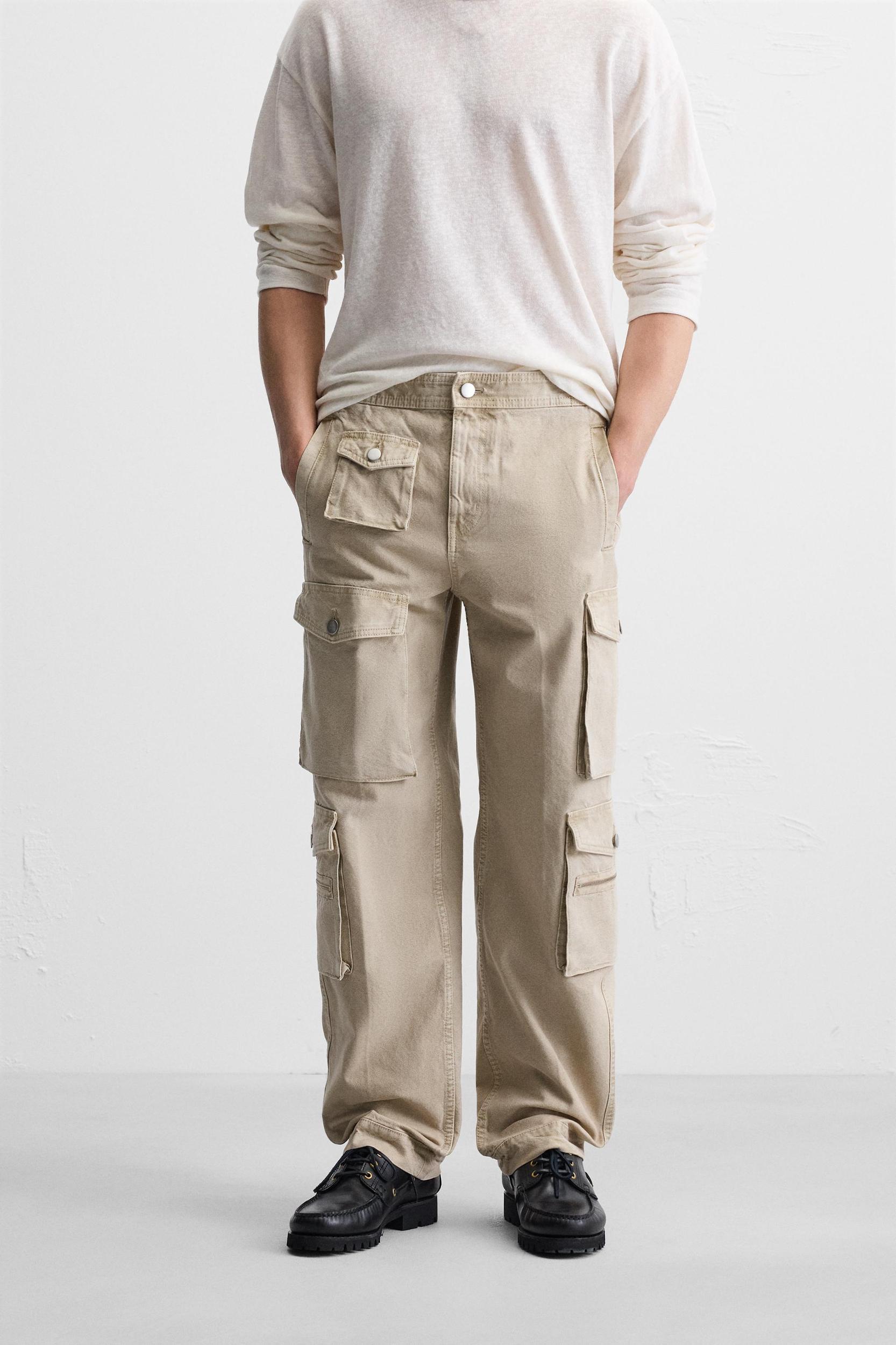 POCKET DENIM CARGO PANTS Product Image