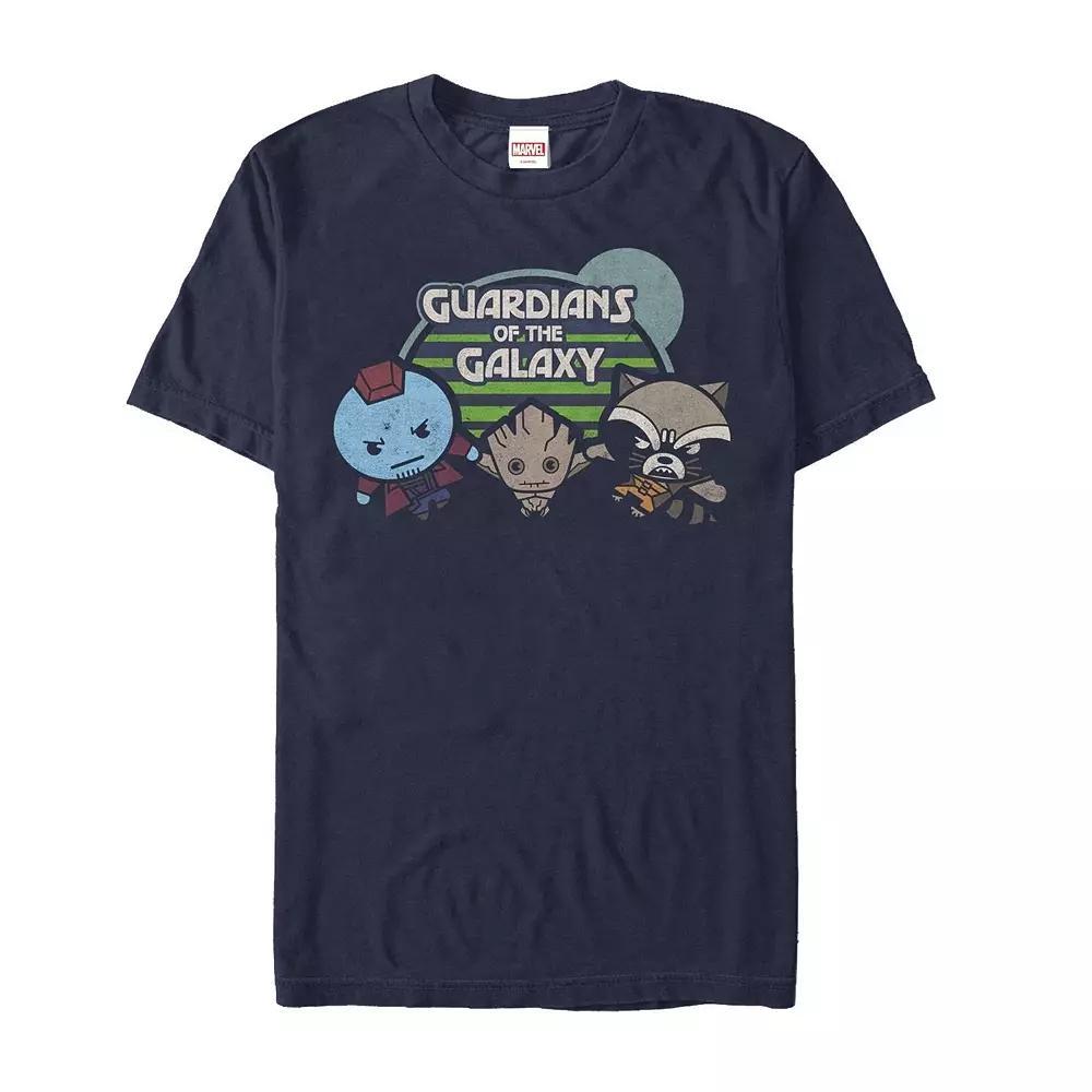 Men's Marvel Kawaii Art Collection Guardians of the Galaxy Graphic Tee, Size: Small, Blue Product Image