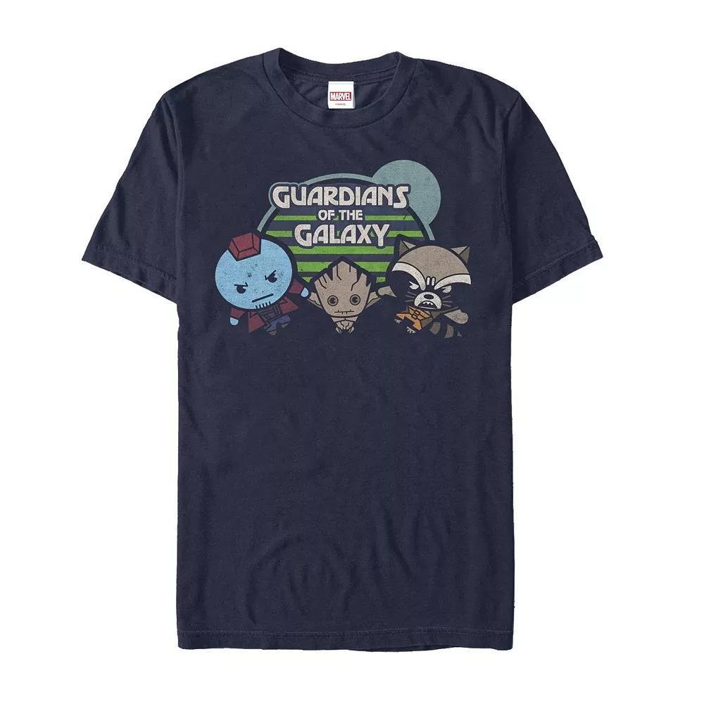 Men's Marvel Kawaii Art Collection Guardians of the Galaxy Graphic Tee, Size: Small, Blue Product Image