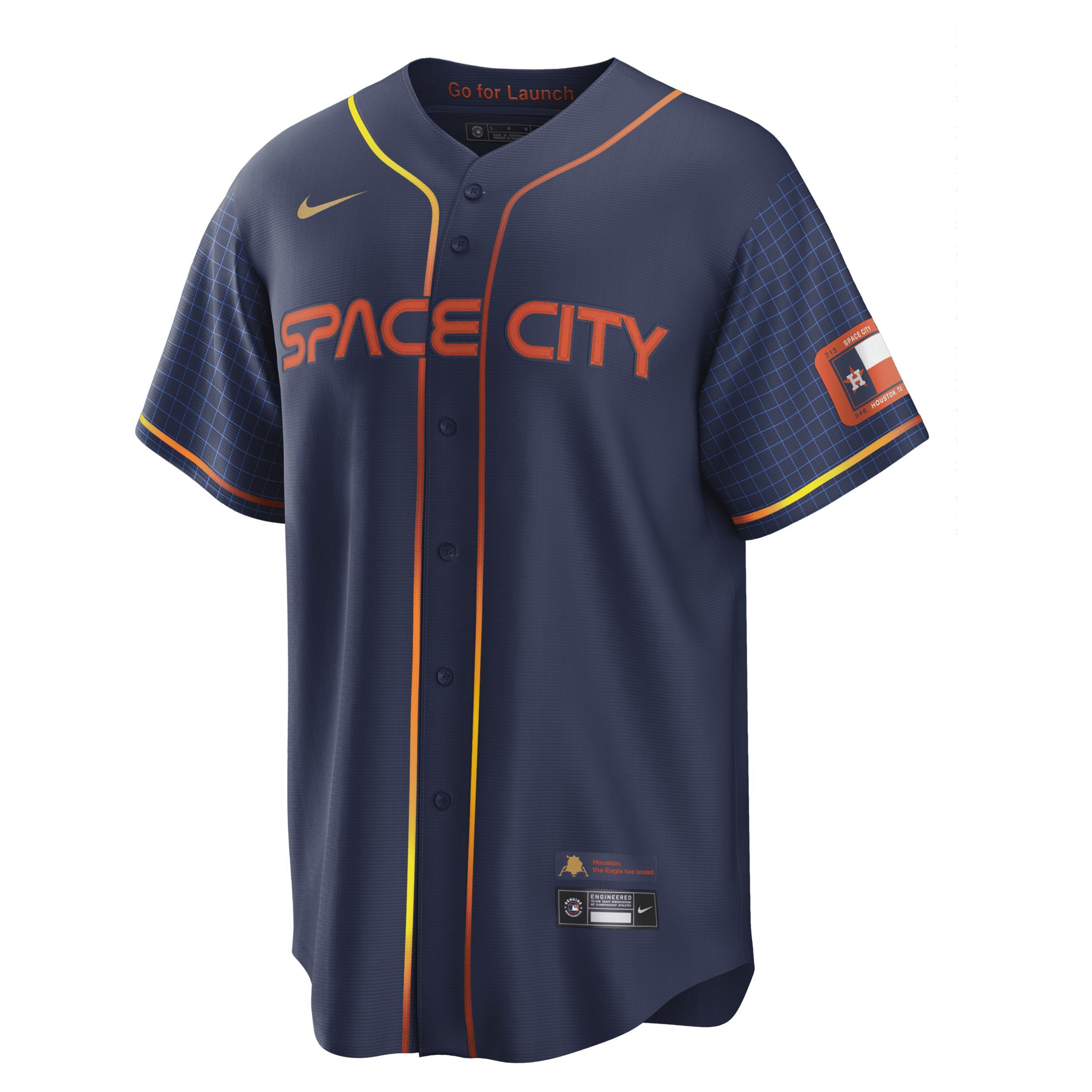 Mens Nike Alex Bregman Houston Astros 2022 City Connect Replica Player Jersey Blue Product Image