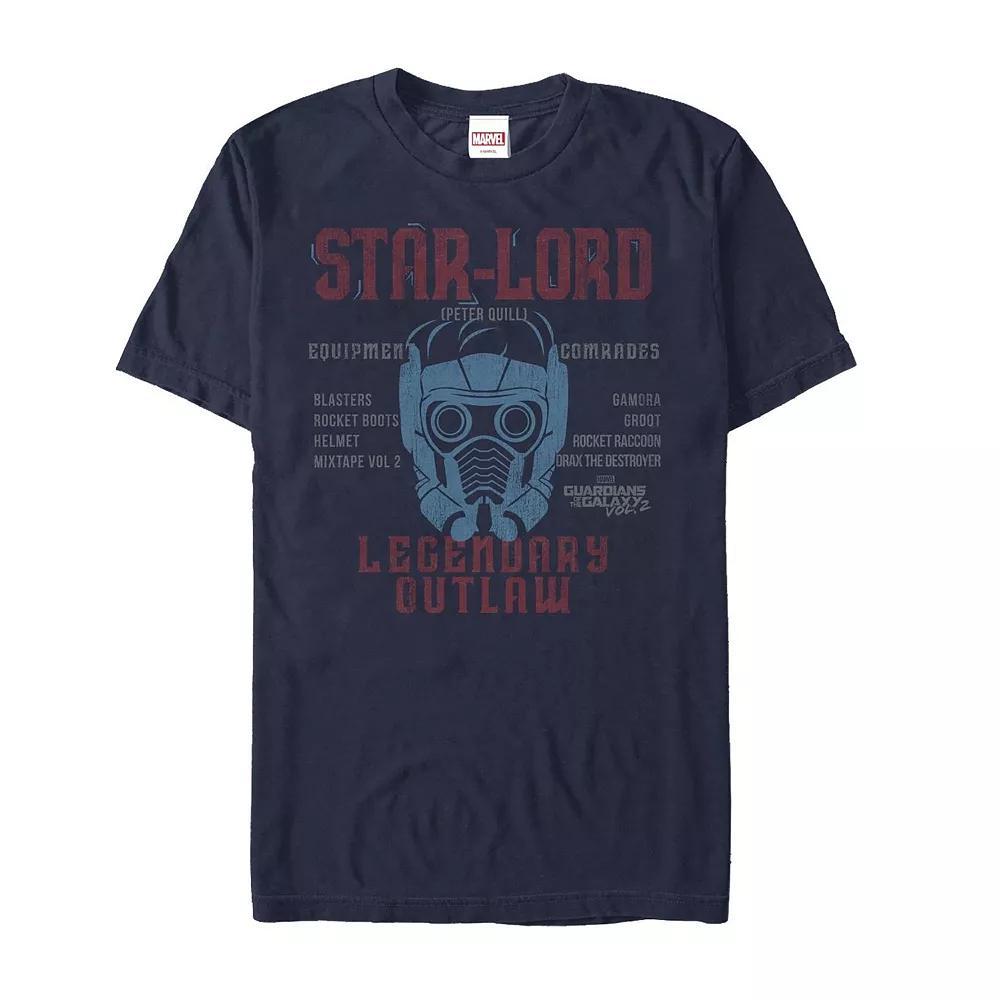 Men's Marvel Guardians of the Galaxy 2 Star Lord Legendary Outlaw Graphic Tee, Size: Small, Blue Product Image
