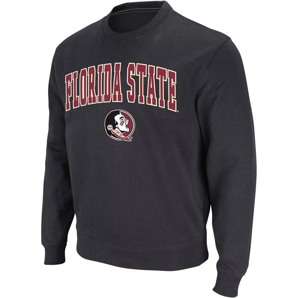 Men's Colosseum Black Iowa Hawkeyes Arch & Logo Crew Neck Sweatshirt, Size: Large Product Image