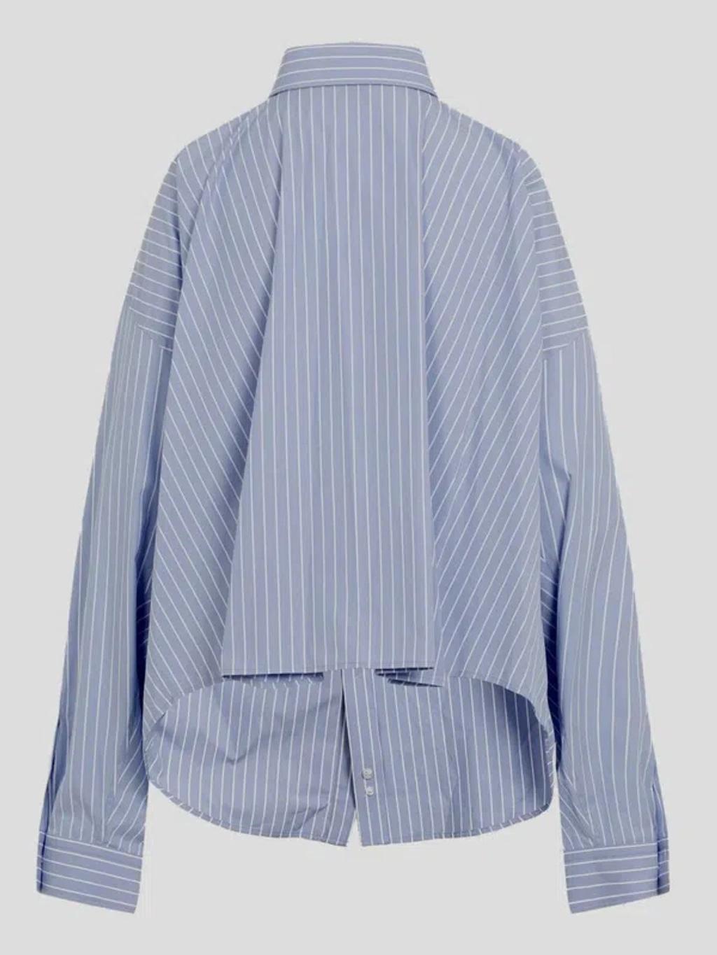BALENCIAGA Asymmetric Shirt In Blue Product Image