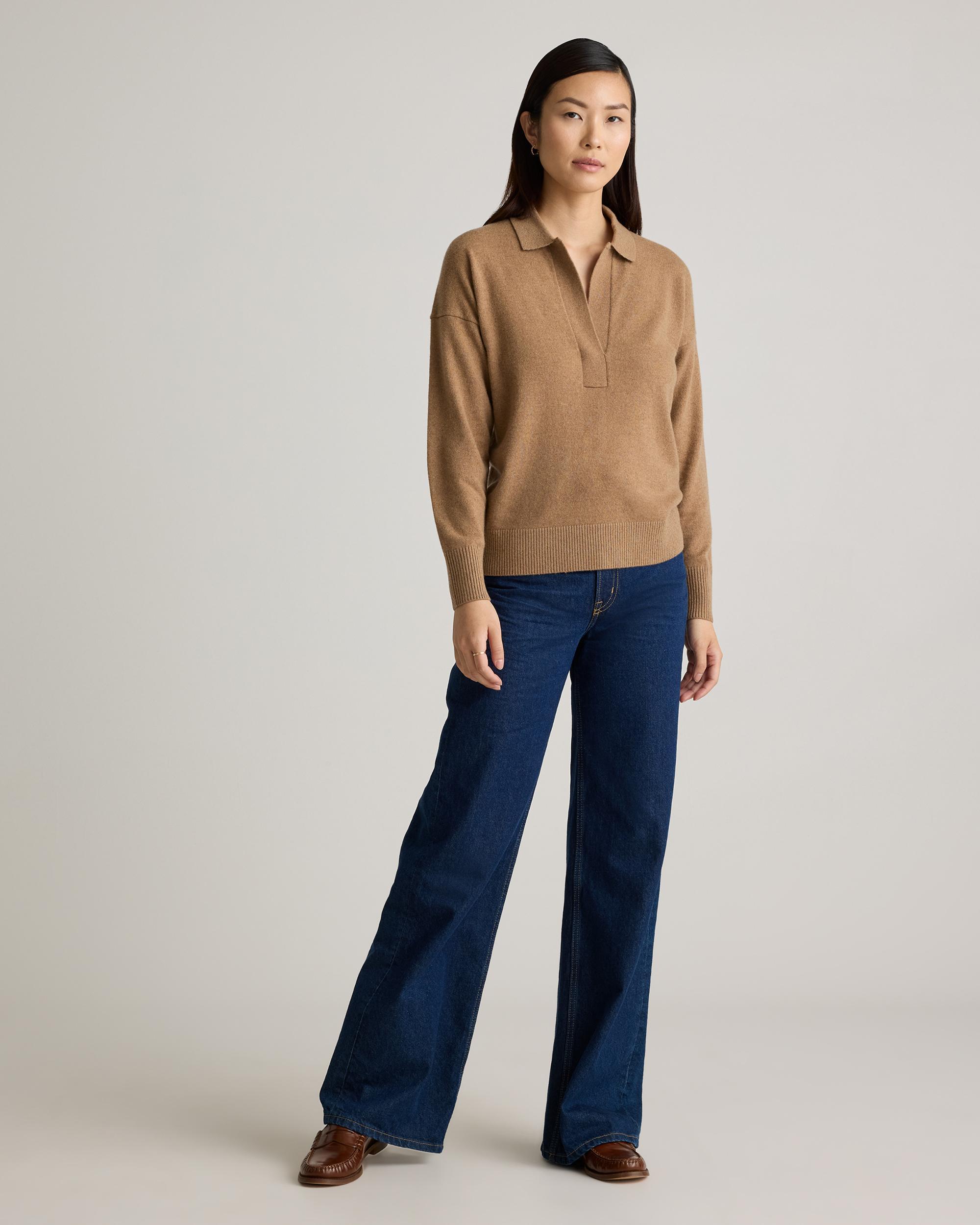 Quince | Women's Mongolian Cashmere Polo Sweater Product Image