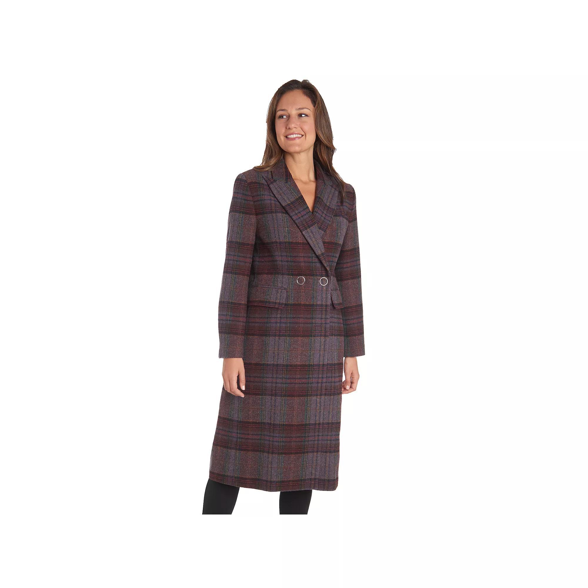Womens Fleet Street Wool Blend Plaid Coat Product Image