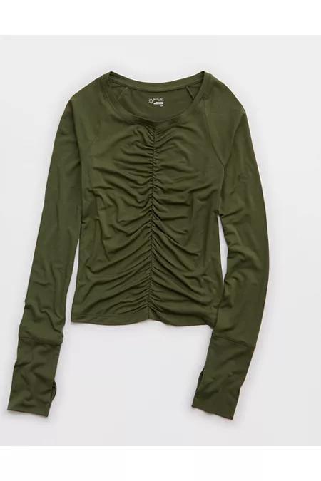 OFFLINE By Aerie Thumbs Up Ruched Long Sleeve T-Shirt Women's Product Image