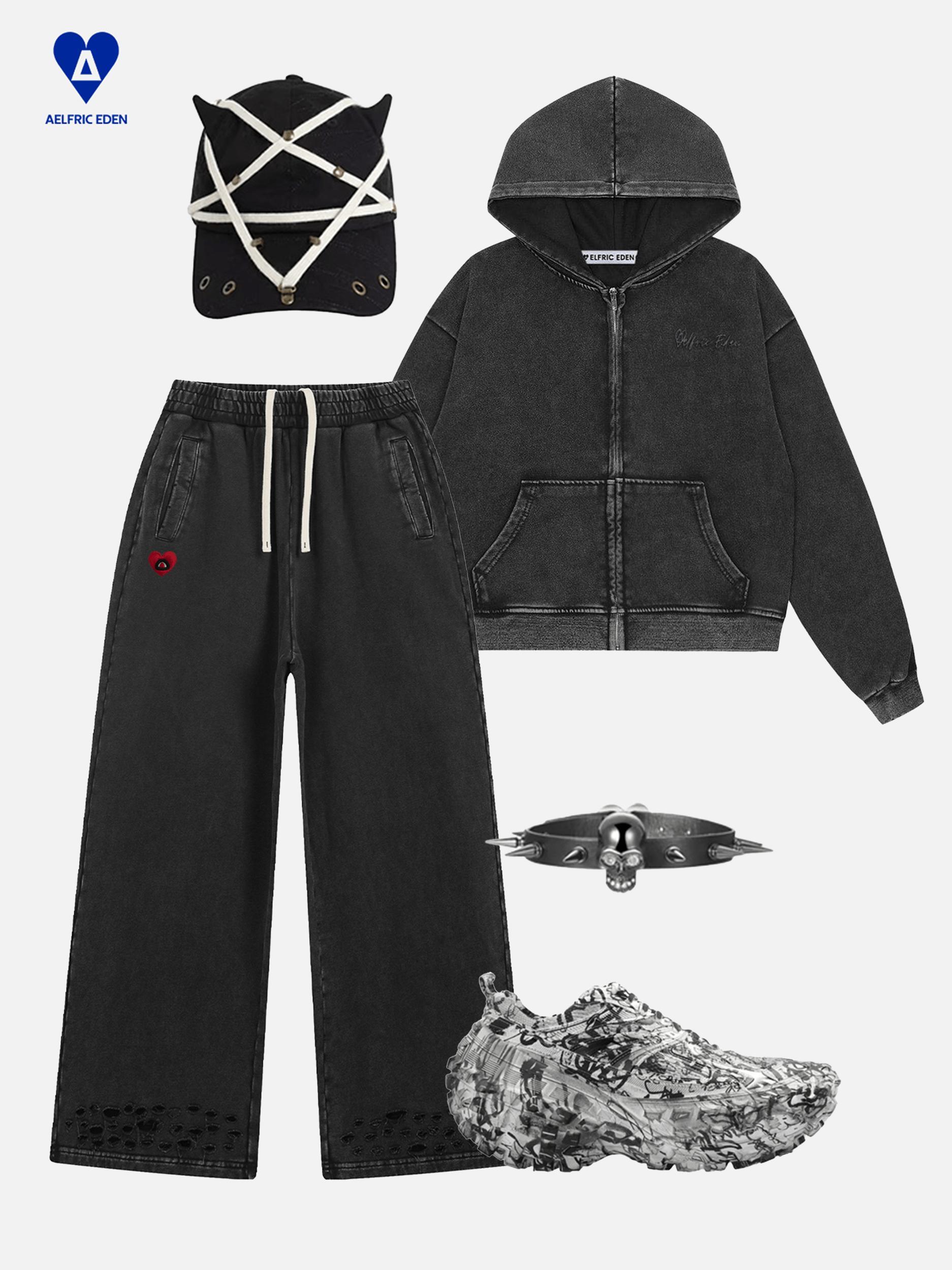 Aelfric Eden Washed Distressed Baggy Sweatpants Male Product Image